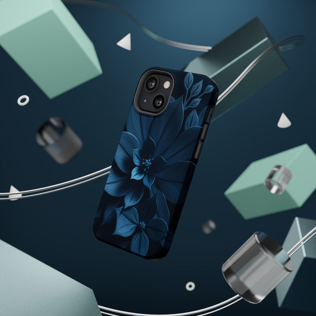 iPhone Midnight Blue And Silver Floral Dark Academia iPhone Slim · iPhone Case