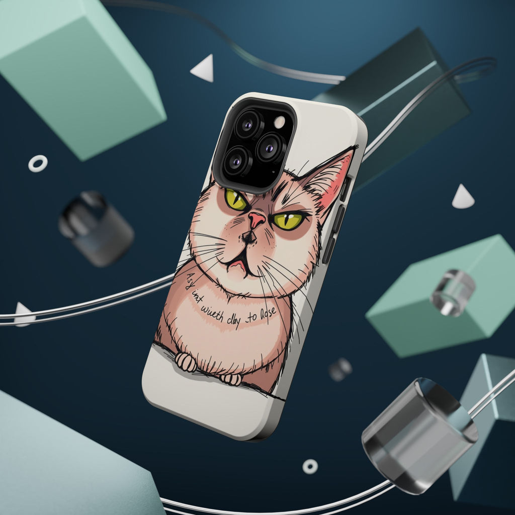 iPhone Sarcastic Cat Verdict Hand-Drawn Sketch Soft Finish Everyday Case · iPhon