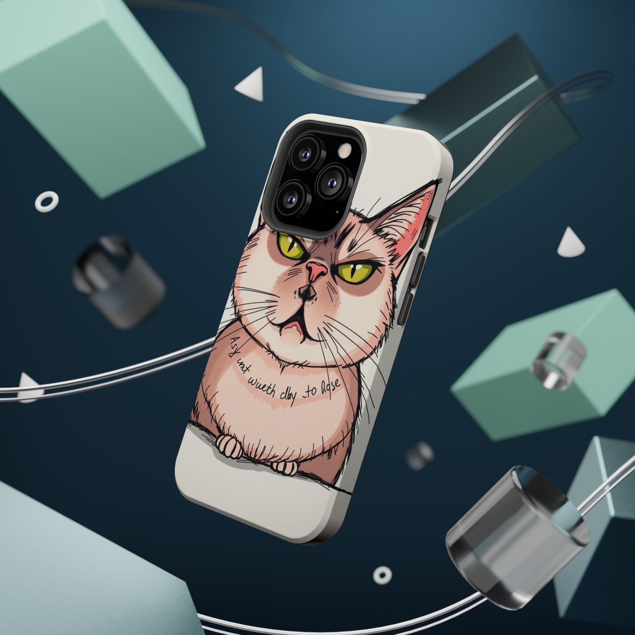 iPhone Sarcastic Cat Verdict Hand-Drawn Sketch Soft Finish Everyday Case · iPhon