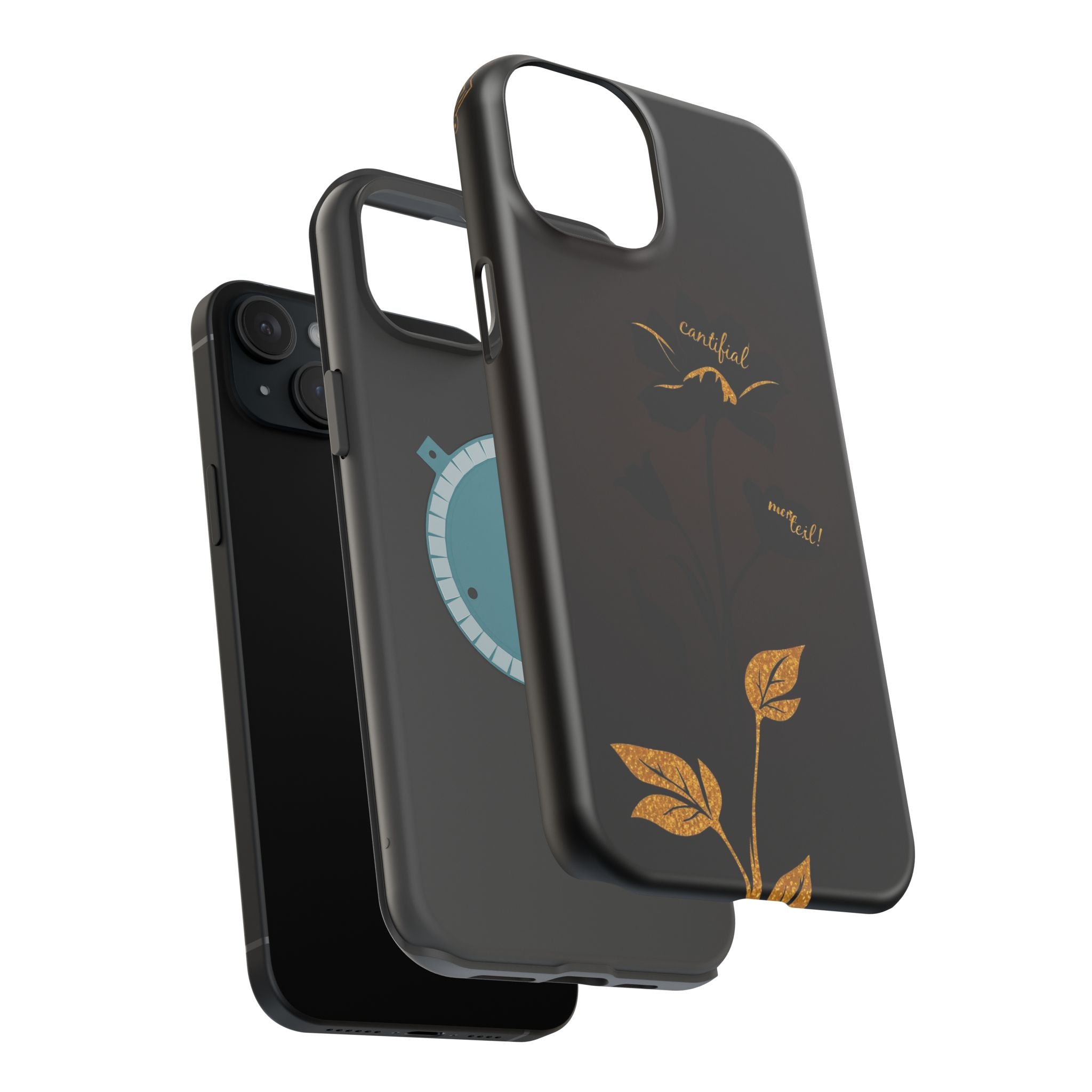 iPhone Earthy Floral Silhouette Design Slim Everyday Designer Case · iPhone Case