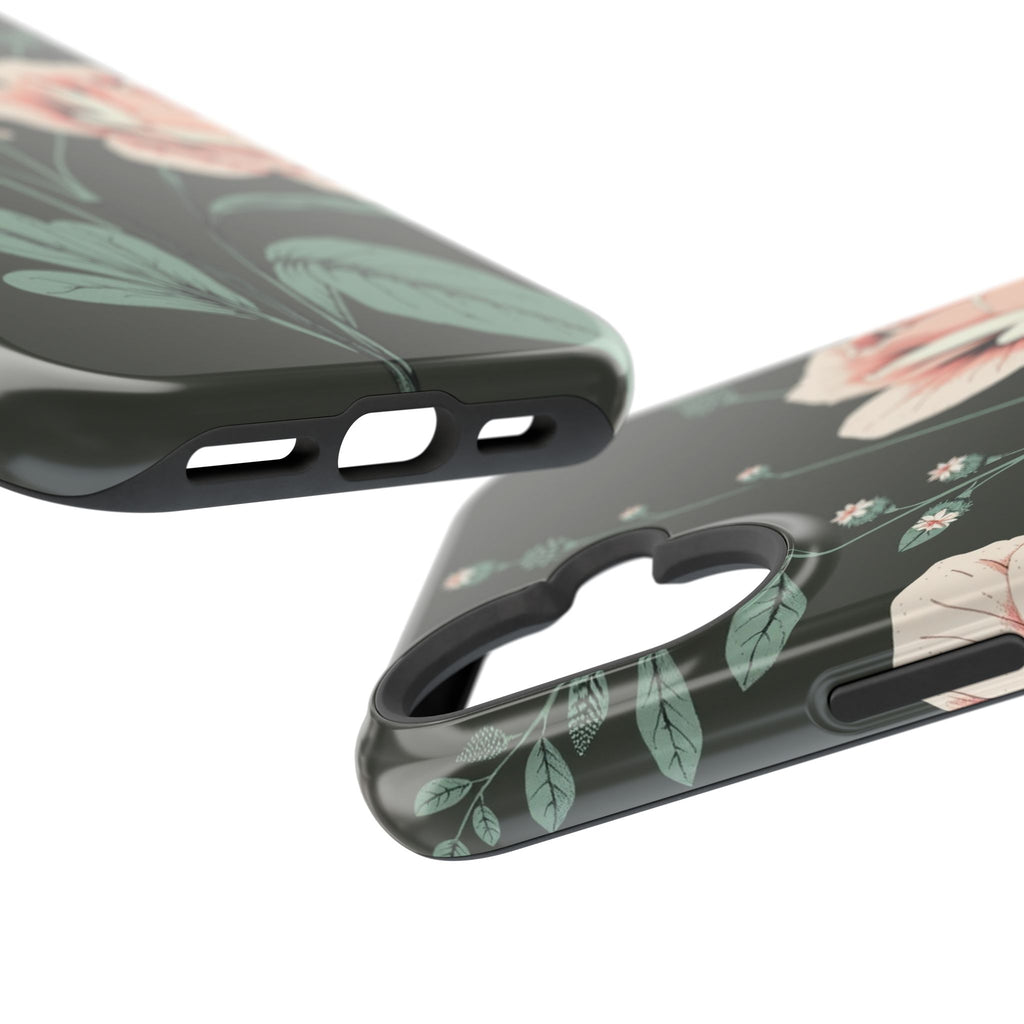 iPhone Mint And Blush Vintage Botanical Print Slim Everyday Designer Case · iPho