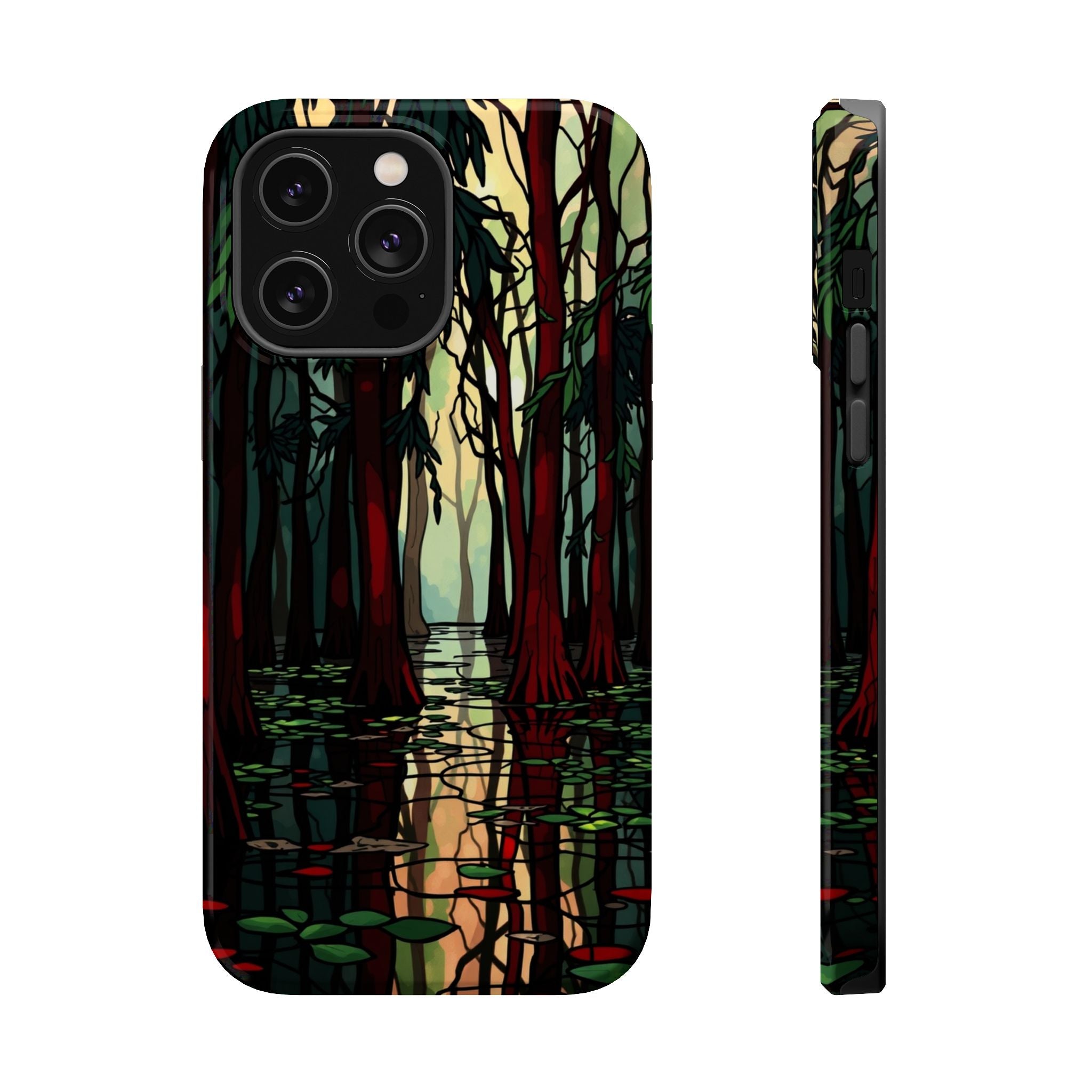 iPhone Black And Crimson Cypress Swamp Slim Everyday Designer Case · iPhone Case