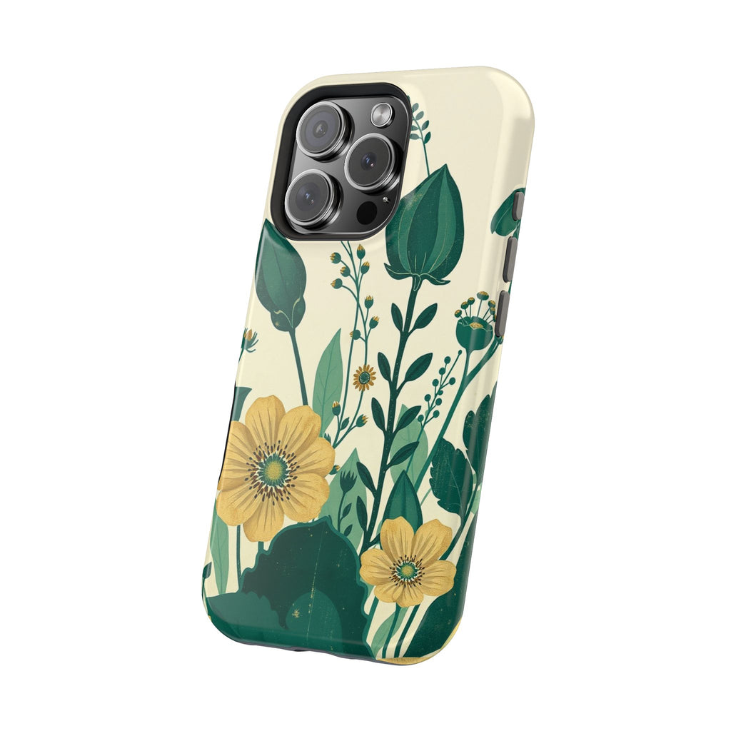 iPhone Emerald Green And Gold Pressed Botanicals Clean iPhone Minimal · iPhone C