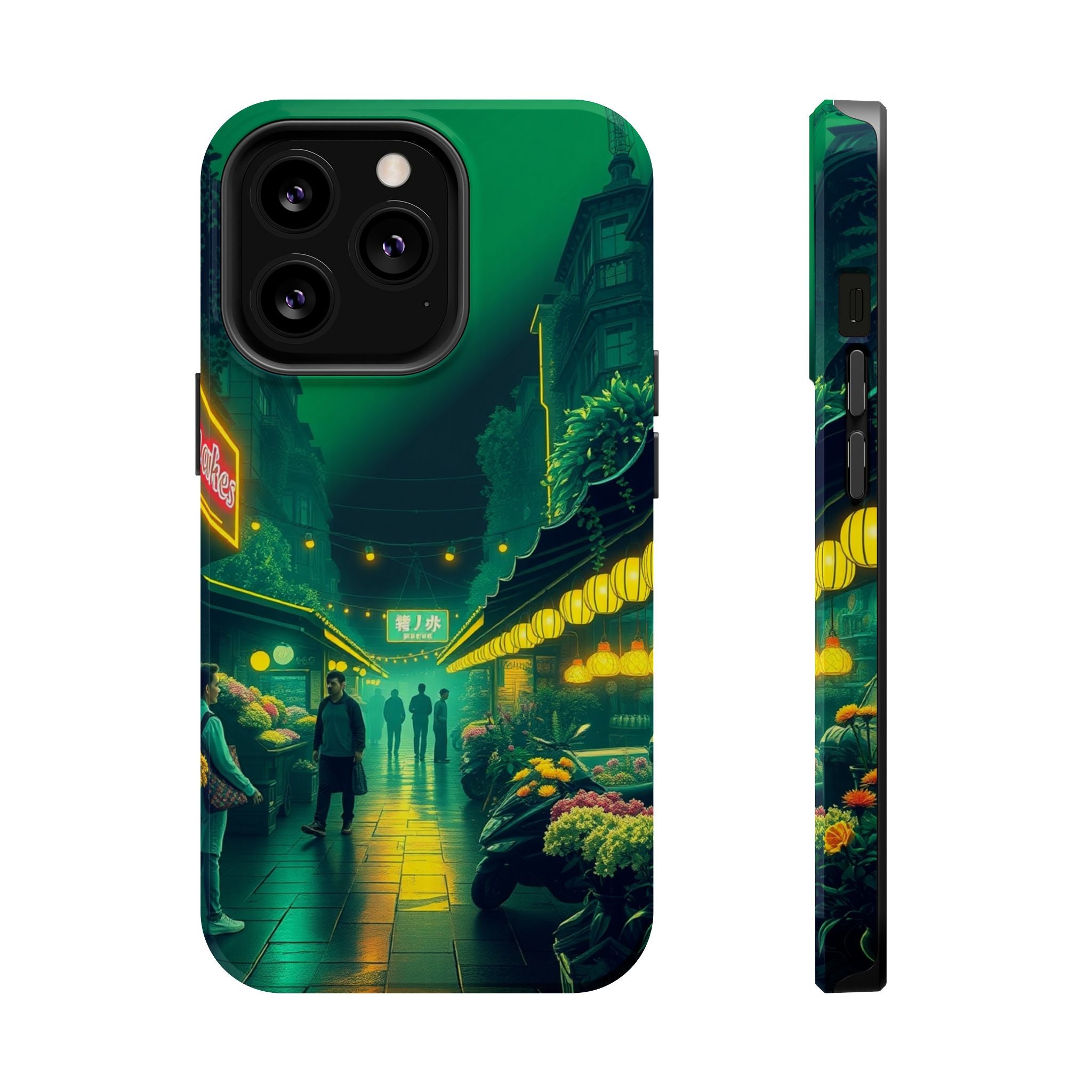 iPhone Flower Market Neon Cyberpunk Slim Everyday Designer Case · iPhone Case