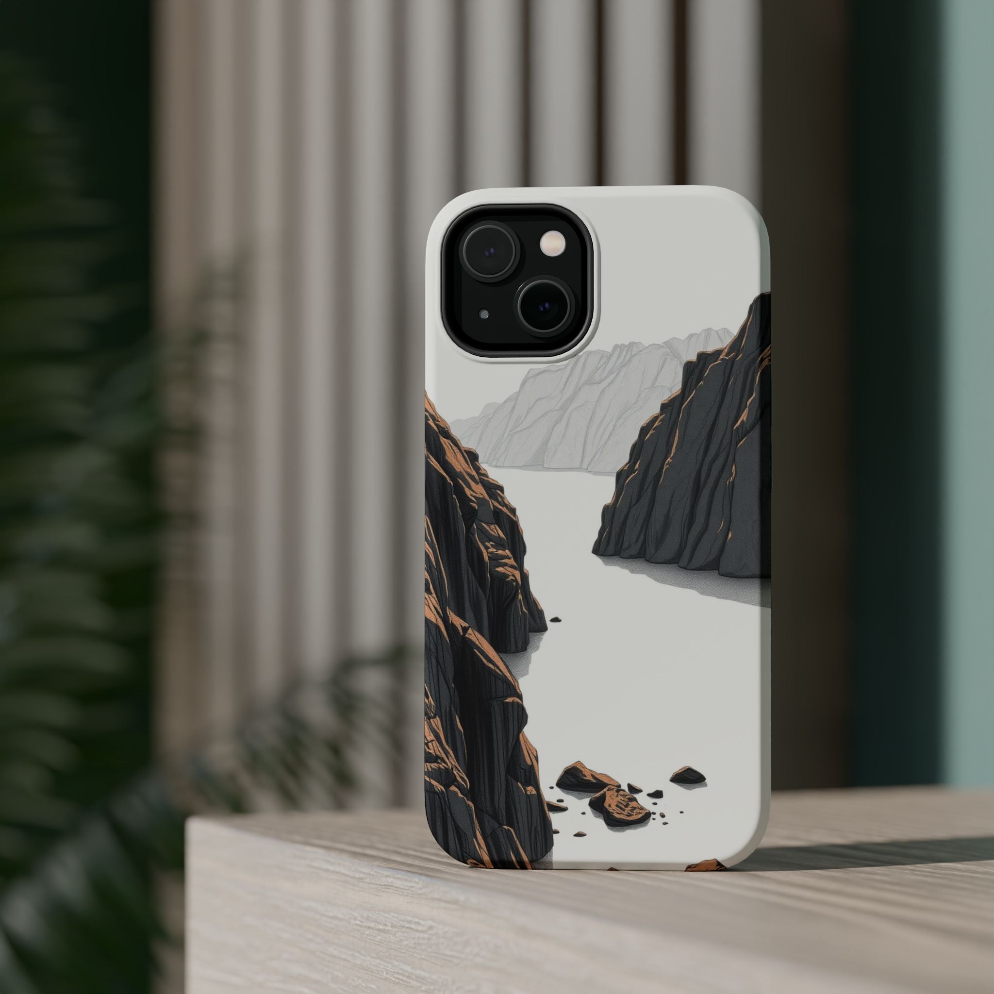 iPhone Charcoal And Copper Rocky Coastline Slim iPhone Everyday · iPhone Case