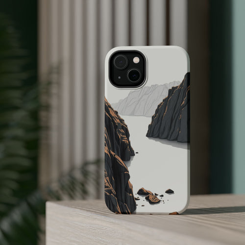 iPhone Charcoal And Copper Rocky Coastline Slim iPhone Everyday · iPhone Case