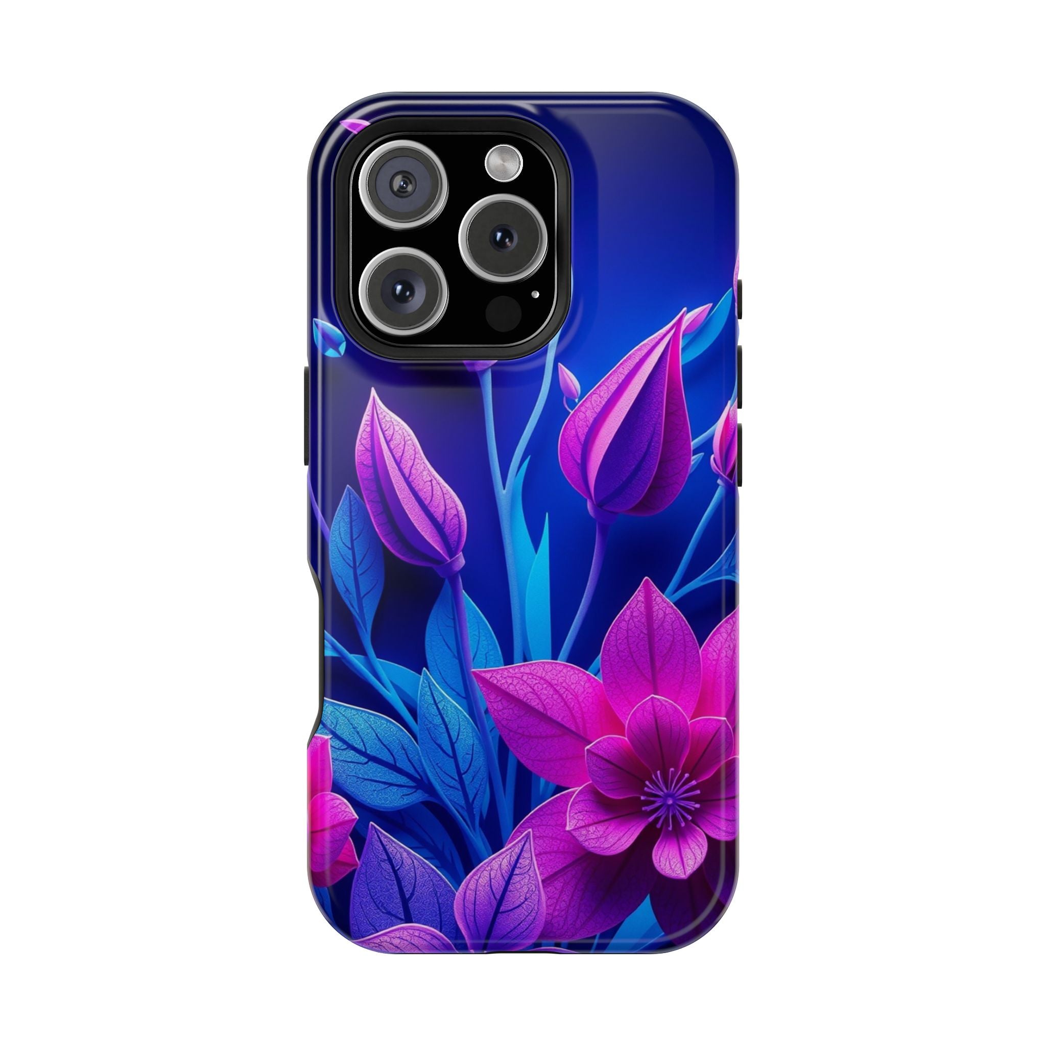 iPhone Neon Floral Paper Cut Art Bold Modern Everyday Snap Case · iPhone Case