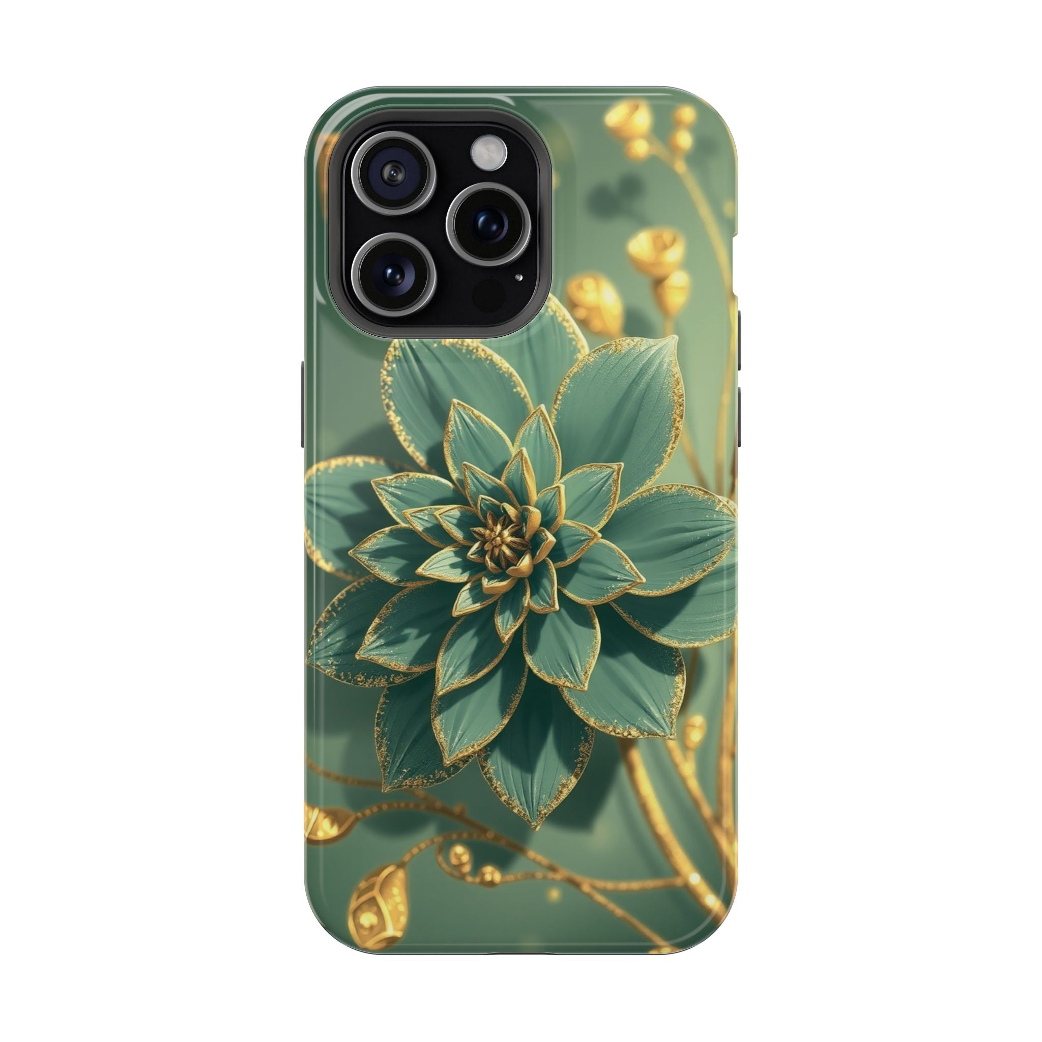 iPhone Floral Gold Foil Pixel Art -Bit Slim Everyday Designer Case · iPhone Case
