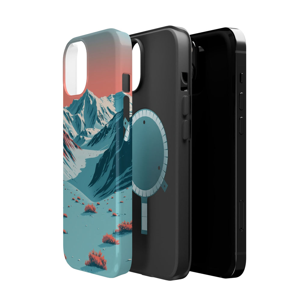 iPhone Teal And Coral Arctic Tundra Slim Everyday Designer Case · iPhone Case