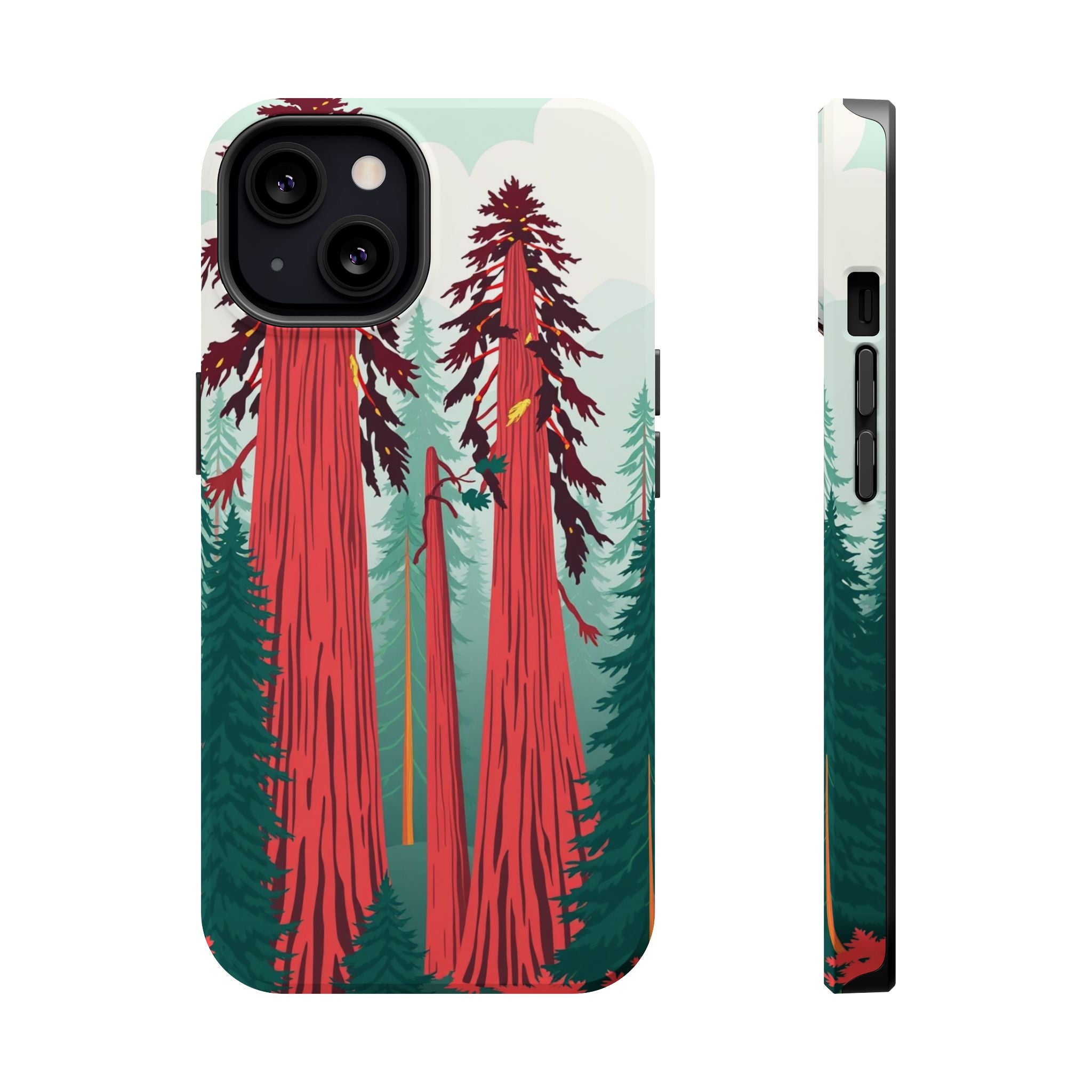 iPhone Teal And Coral Redwood Forest Slim Everyday Designer Case · iPhone Case