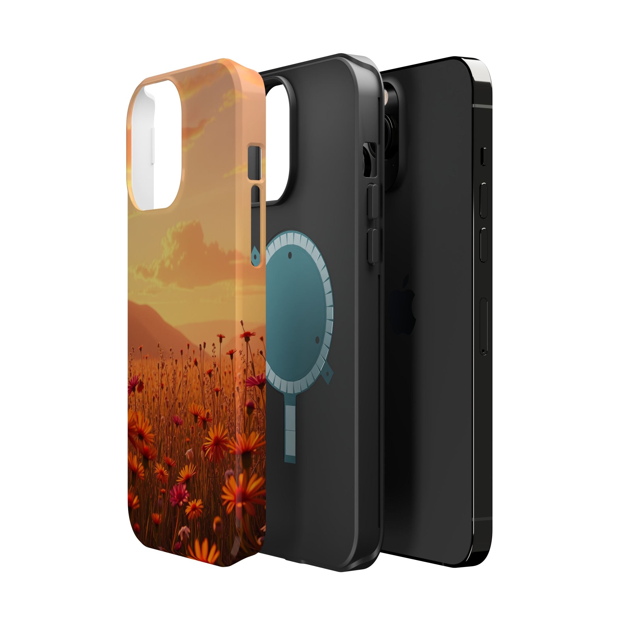 iPhone Sunset Amber And Peach Wildflower Field Soft iPhone Finish · iPhone Case