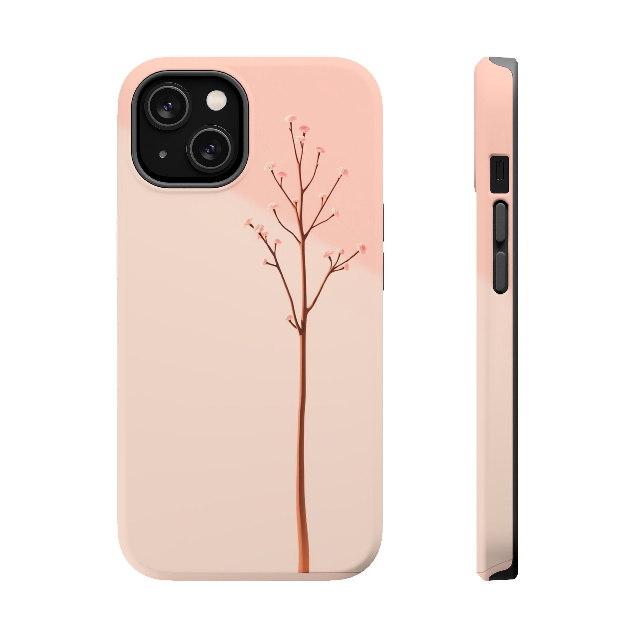 iPhone Rose Pink And Cream Minimalist Stem Slim iPhone Everyday · iPhone Case
