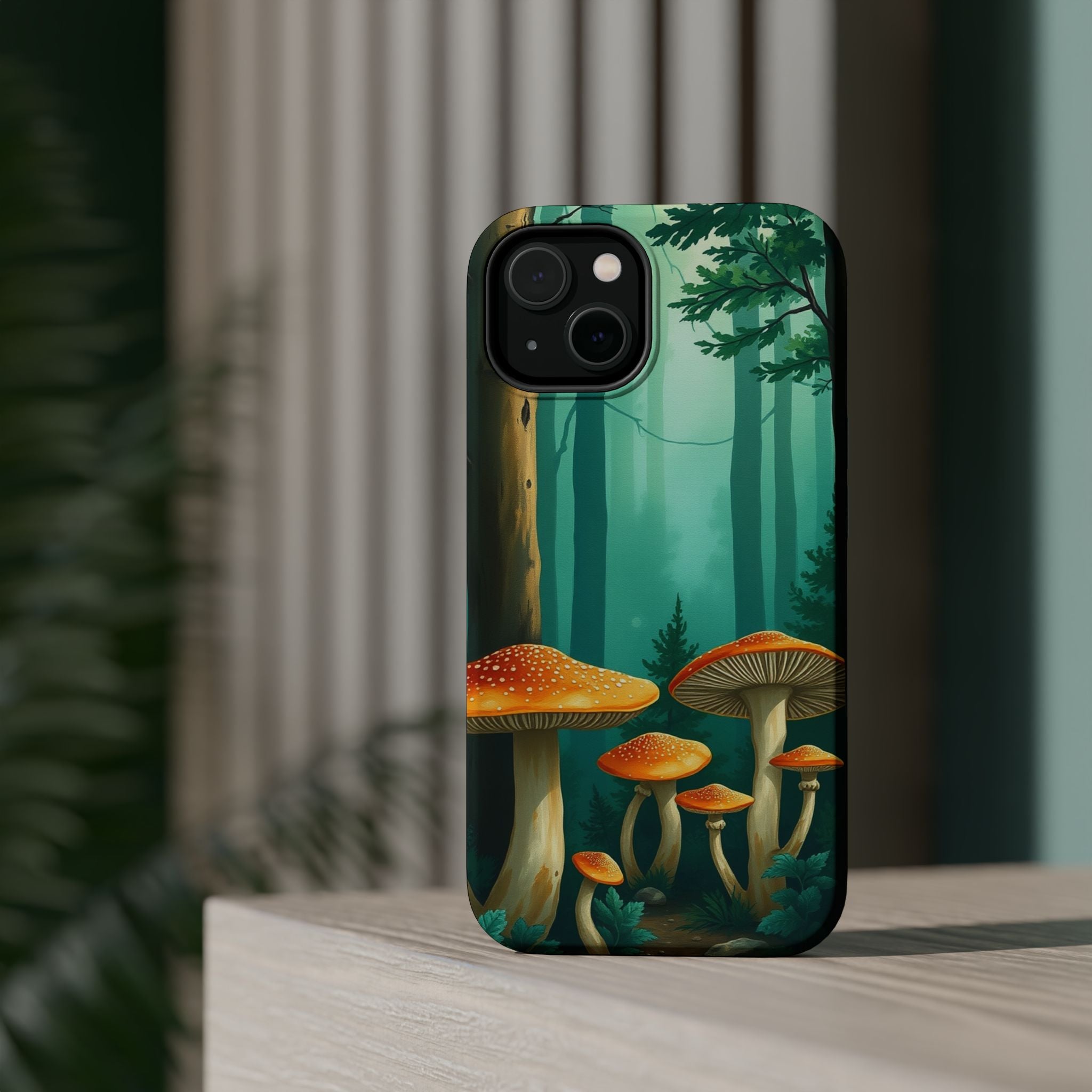iPhone Mushroom Forest Oil Painting Impressionist iPhone Clean Minimal · iPhone