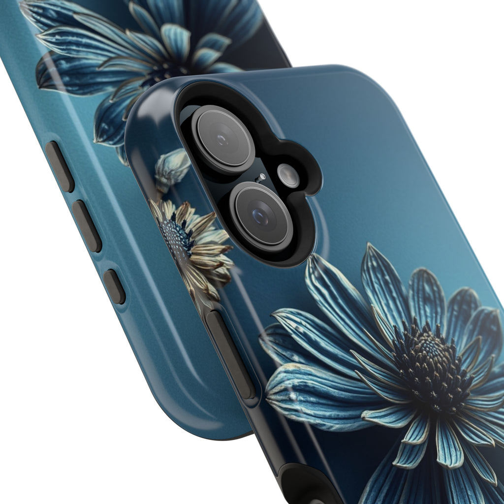 iPhone Midnight Blue And Silver Dried Flower Flat Lay iPhone 15 · iPhone Case