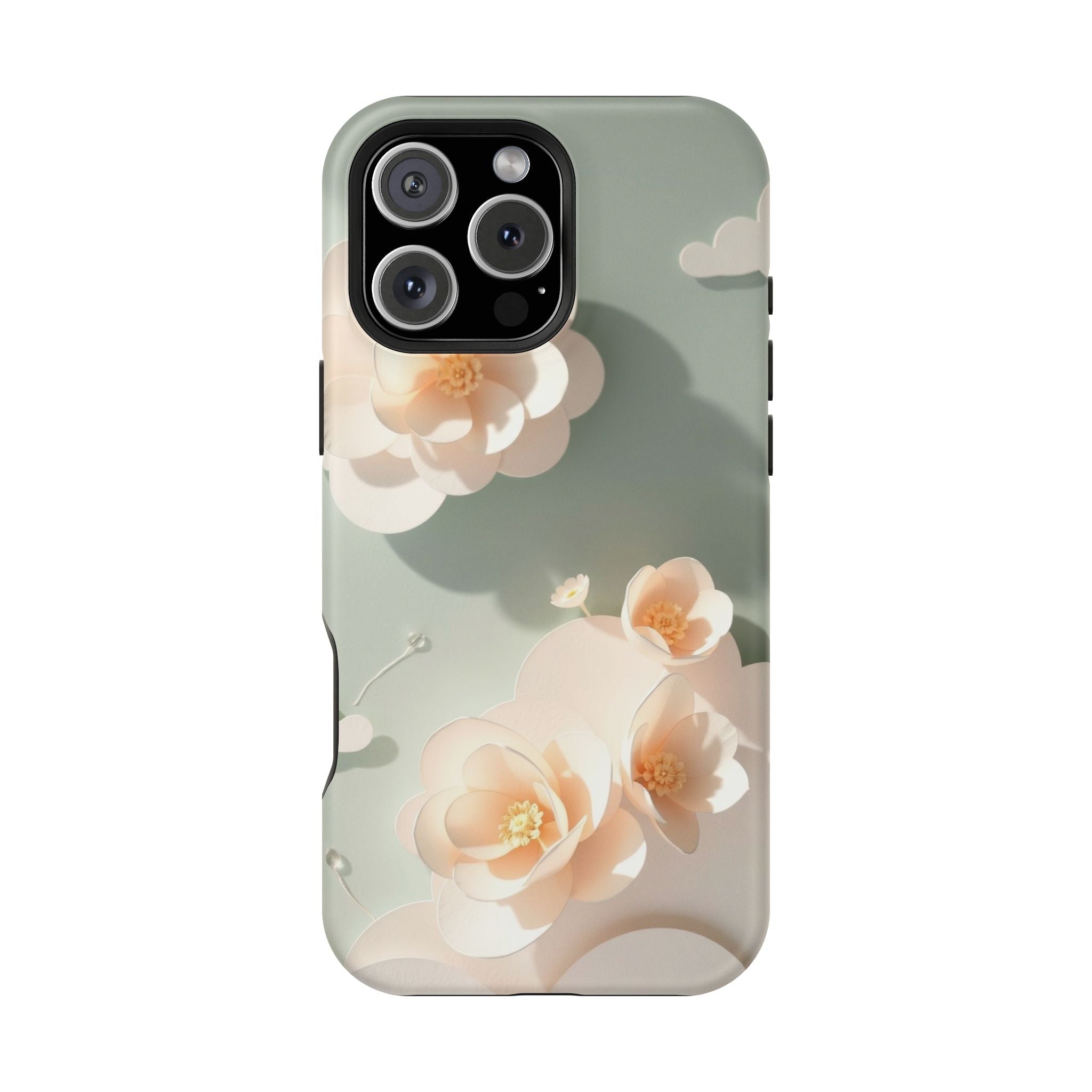 iPhone Sage And Ivory Pastel Floral Cloud Slim iPhone Everyday Designer · iPhone