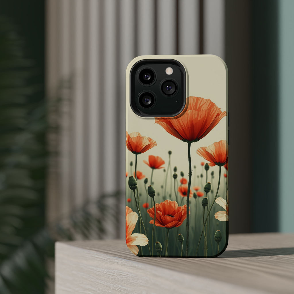 iPhone Sage And Ivory Poppy Field Bold Modern Everyday Snap Case · iPhone Case