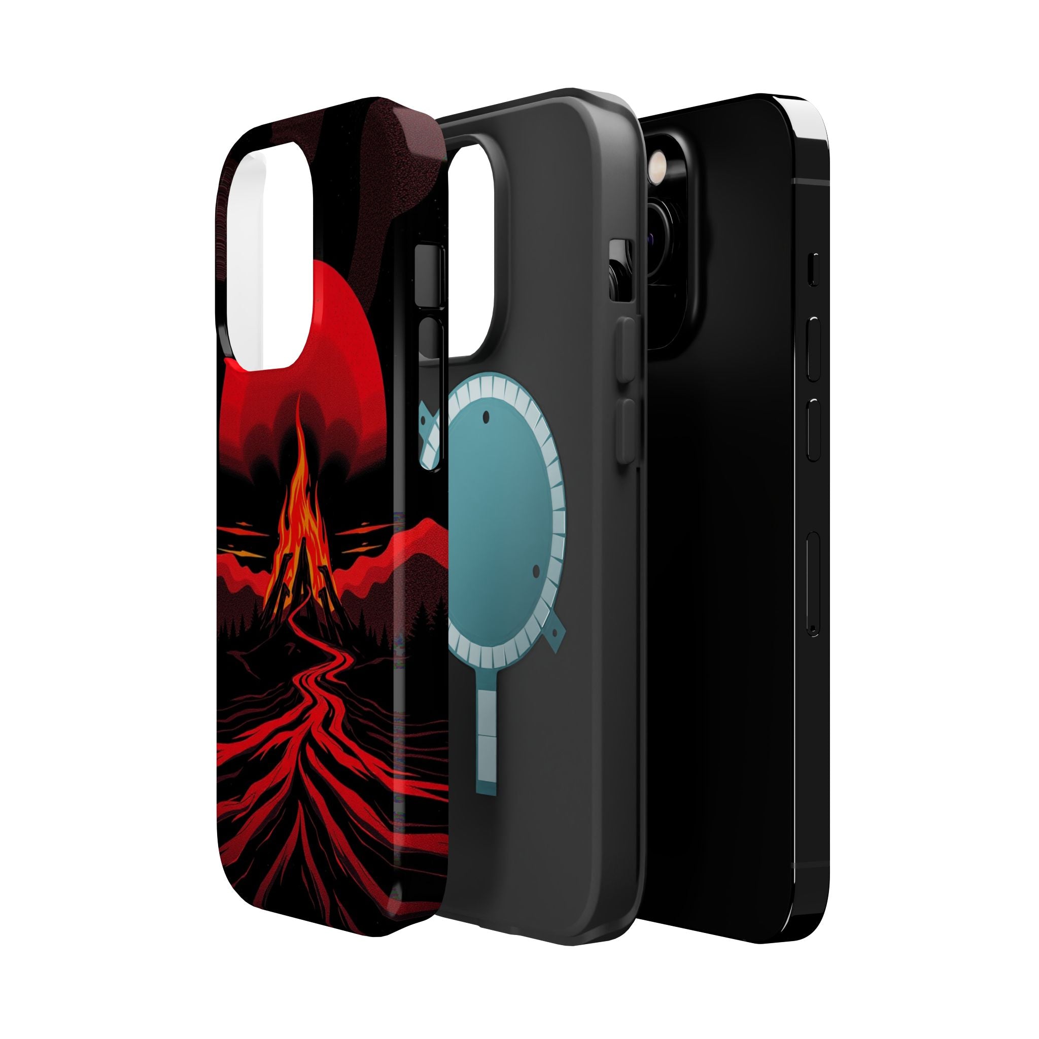 iPhone Black And Crimson Wildfire Glow Slim Everyday Designer Case · iPhone Case