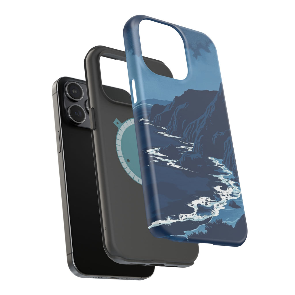 iPhone Midnight Blue And Silver Hibiscus Coast Carry Case Slim Snap Case · iPhon