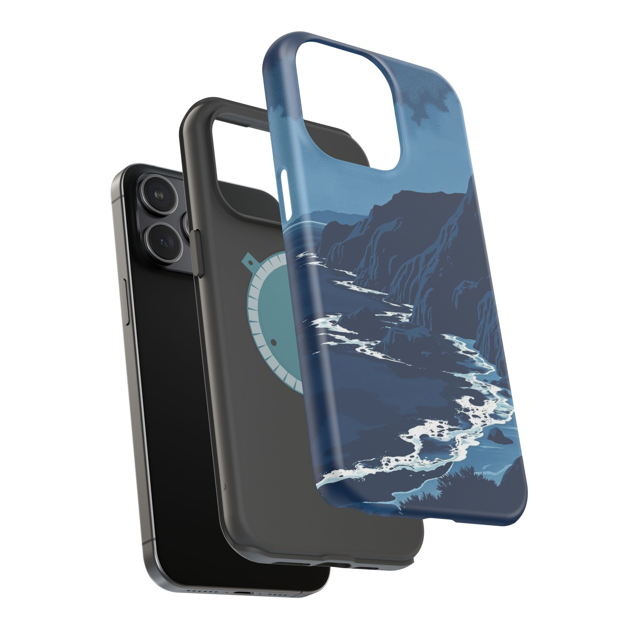 iPhone Midnight Blue And Silver Hibiscus Coast Carry Case Slim Snap Case · iPhon