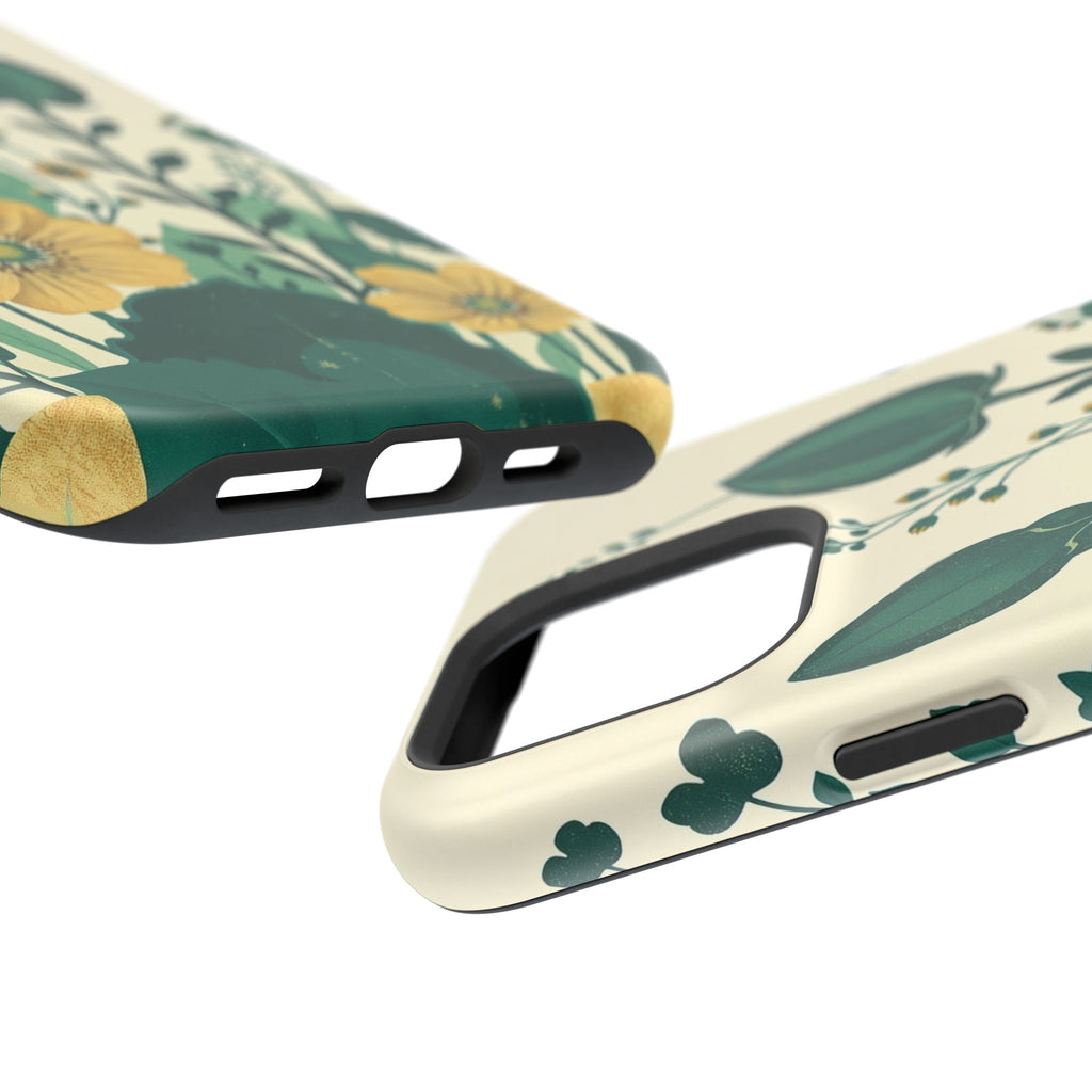 iPhone Emerald Green And Gold Pressed Botanicals Clean iPhone Minimal · iPhone C