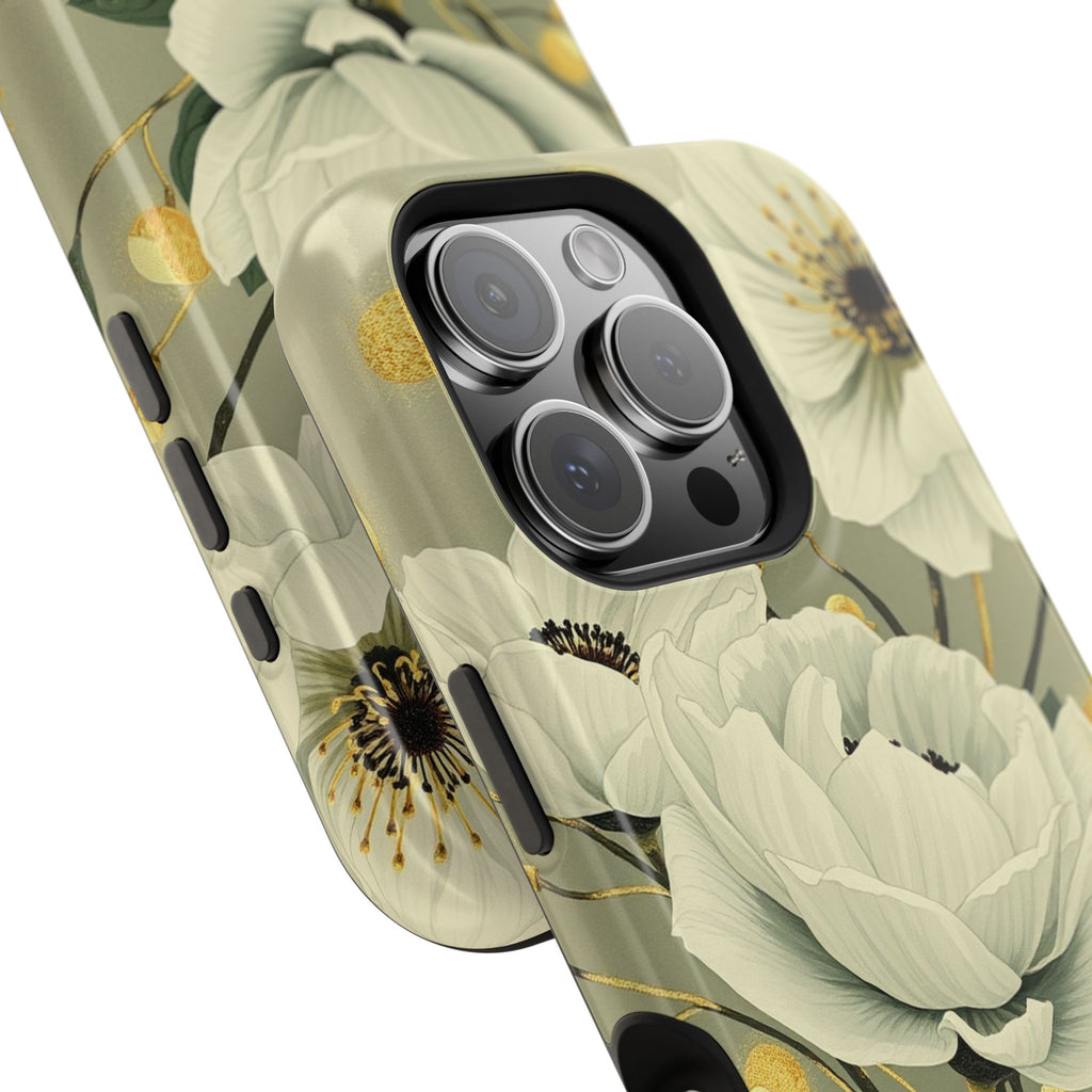 iPhone Sage And Ivory Floral Ink Wash Slim Everyday iPhone 14 Designer · iPhone