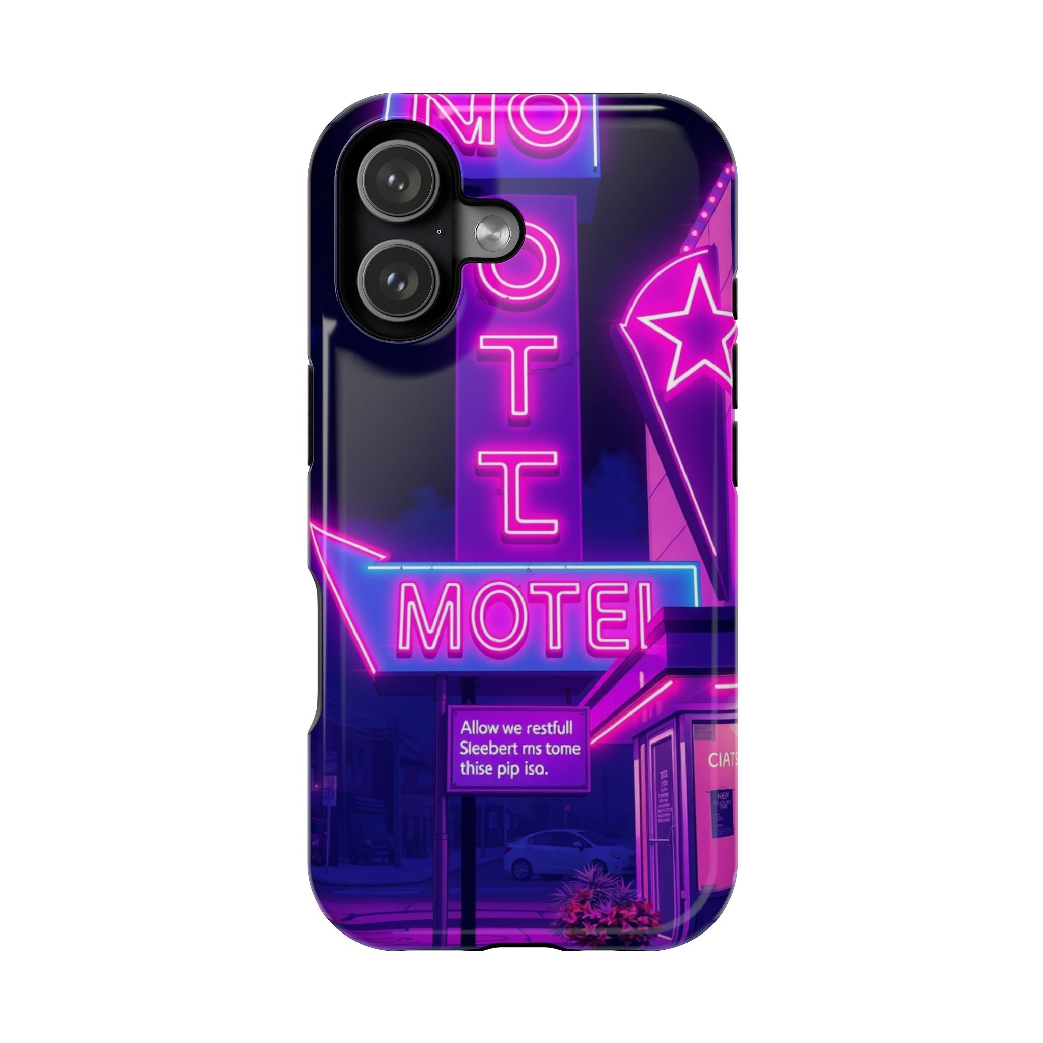 iPhone Neon Sign Motel Enchanted Art Slim Everyday Designer Case · iPhone Case
