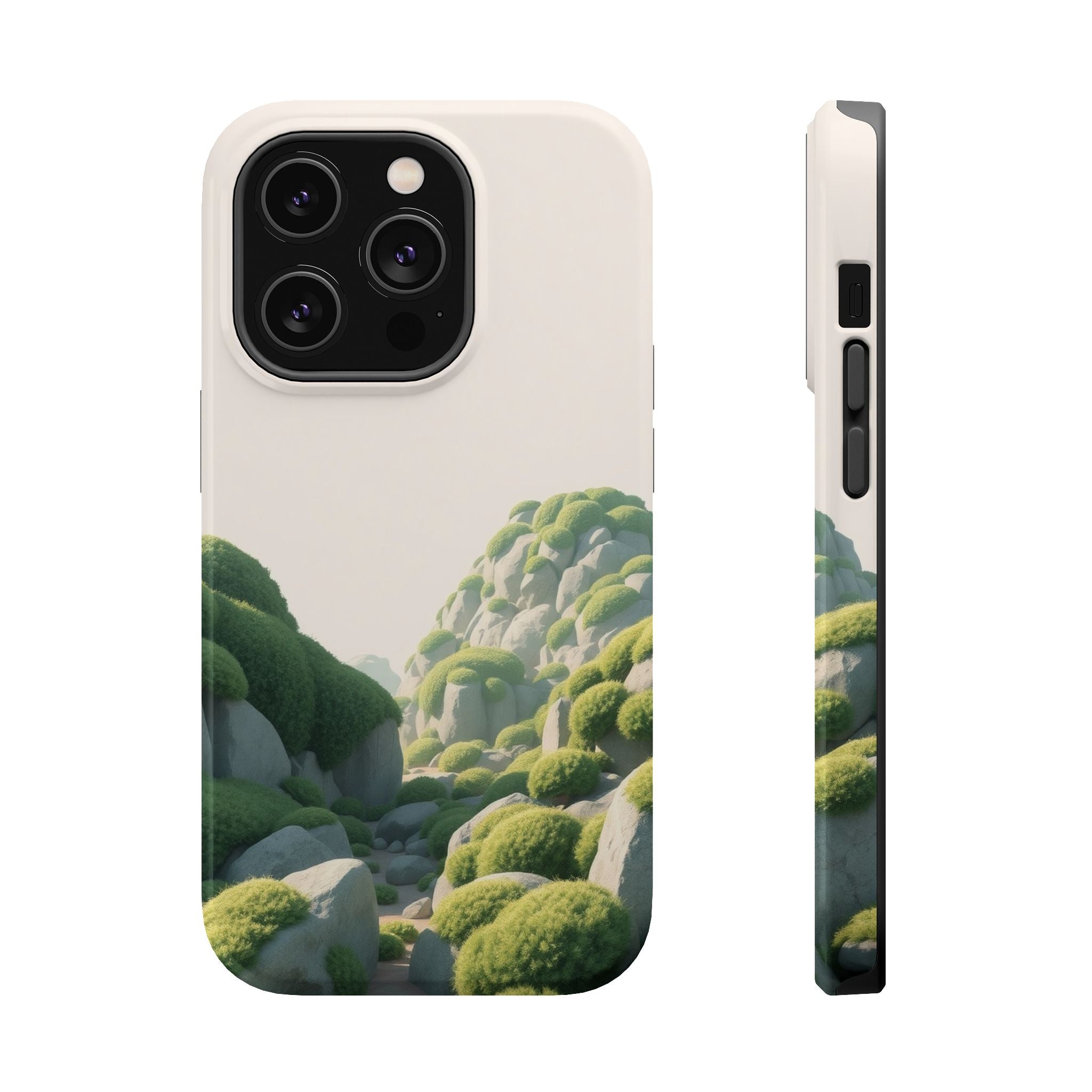 iPhone Moss Covered Rocks Bold Art 17 Slim Everyday Designer Case · iPhone Case