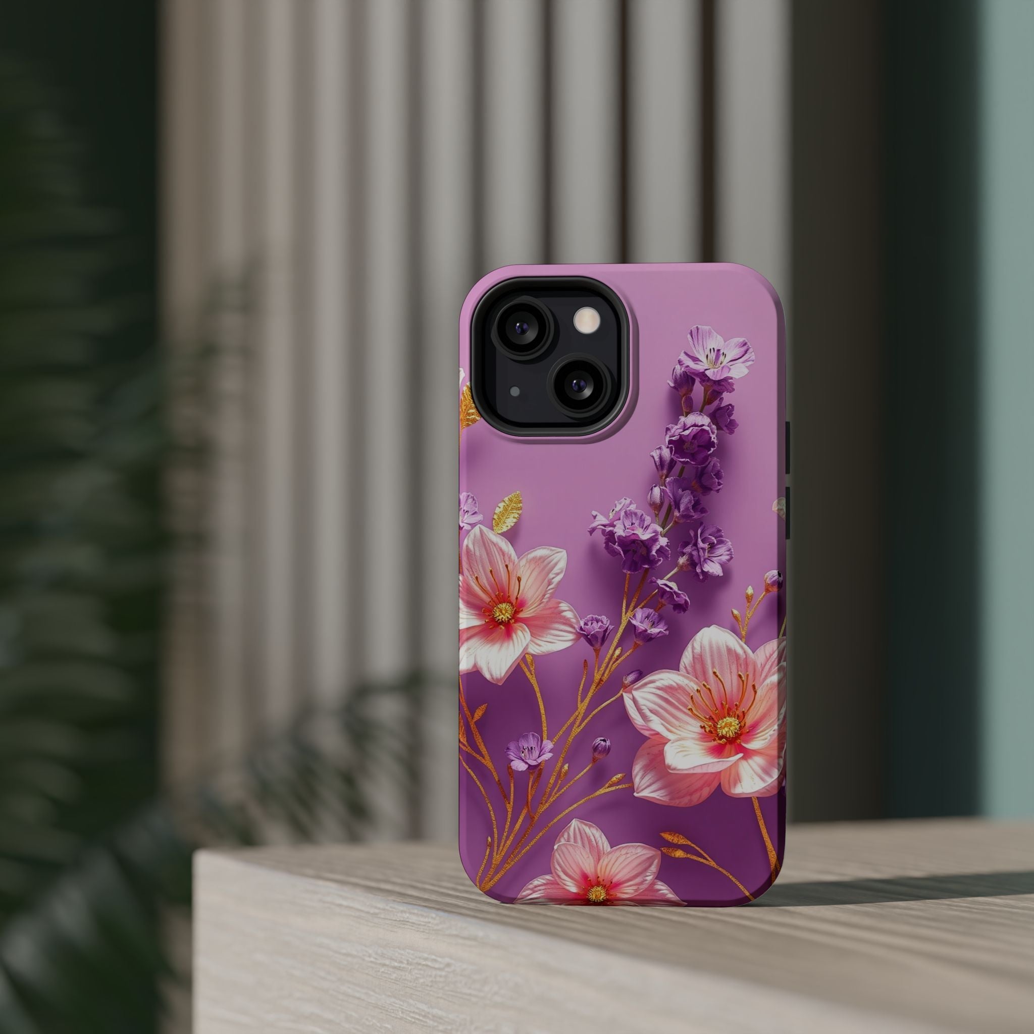 iPhone Radiant Floral Gold Foil Design Slim Everyday Designer Case · iPhone Case
