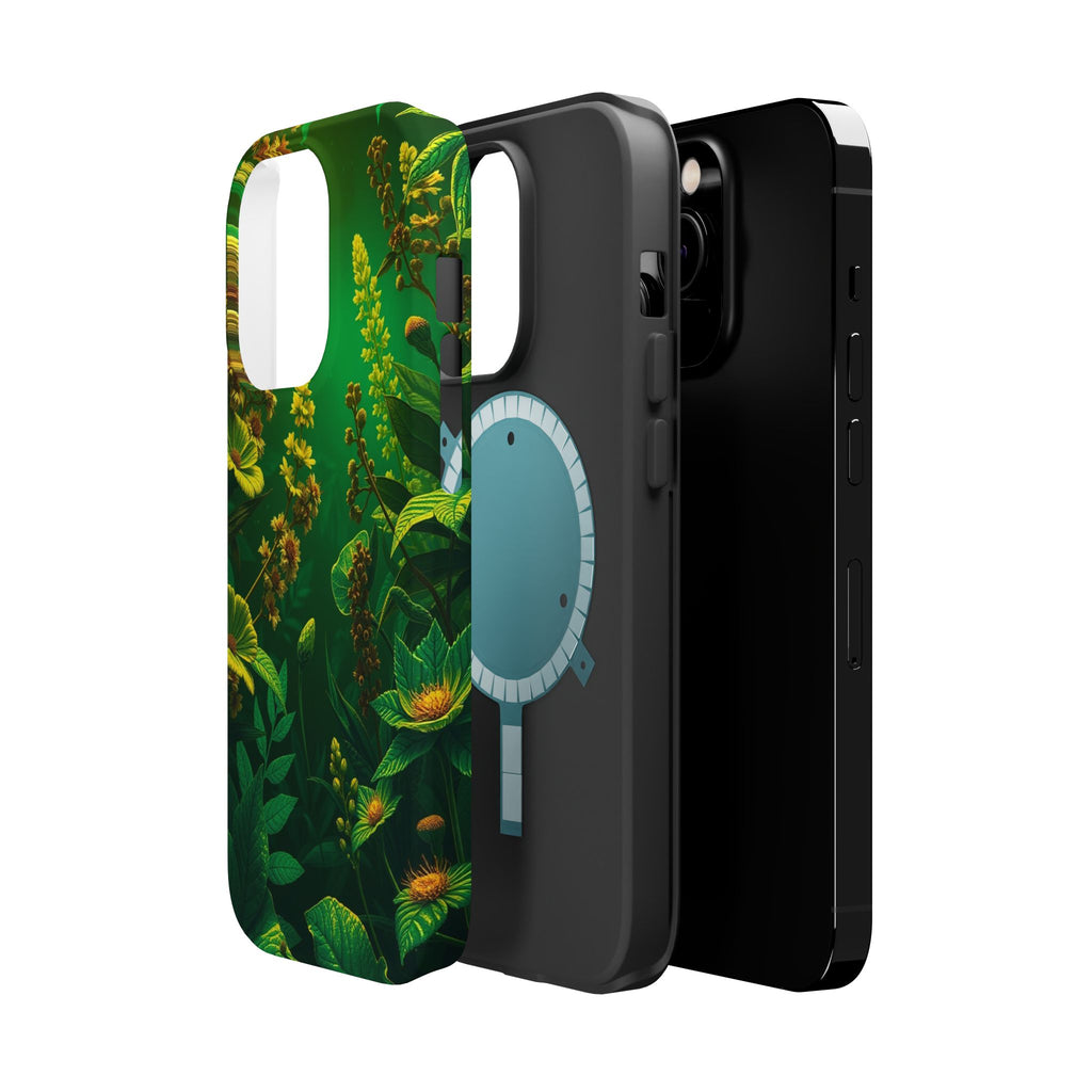 iPhone Emerald Green And Gold Vintage Botanicals Print Slim Snap Case · iPhone C