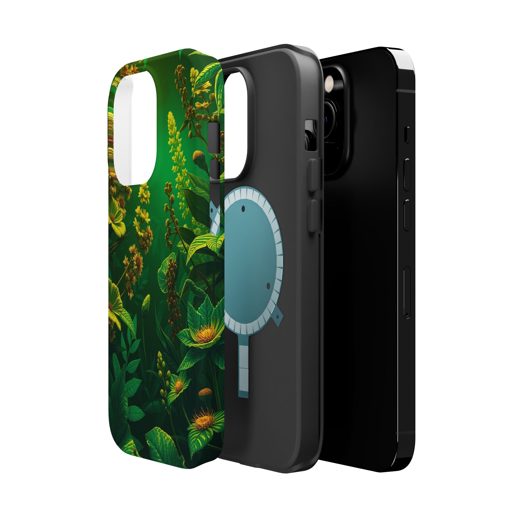iPhone Emerald Green And Gold Vintage Botanicals Print Slim Snap Case · iPhone C