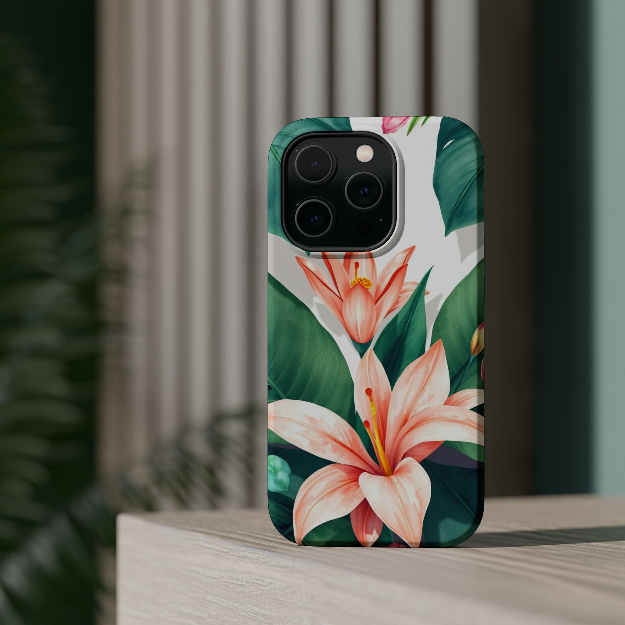 iPhone Tropical Bloom Sage And Ivory Slim Snap Case Gal · iPhone Case