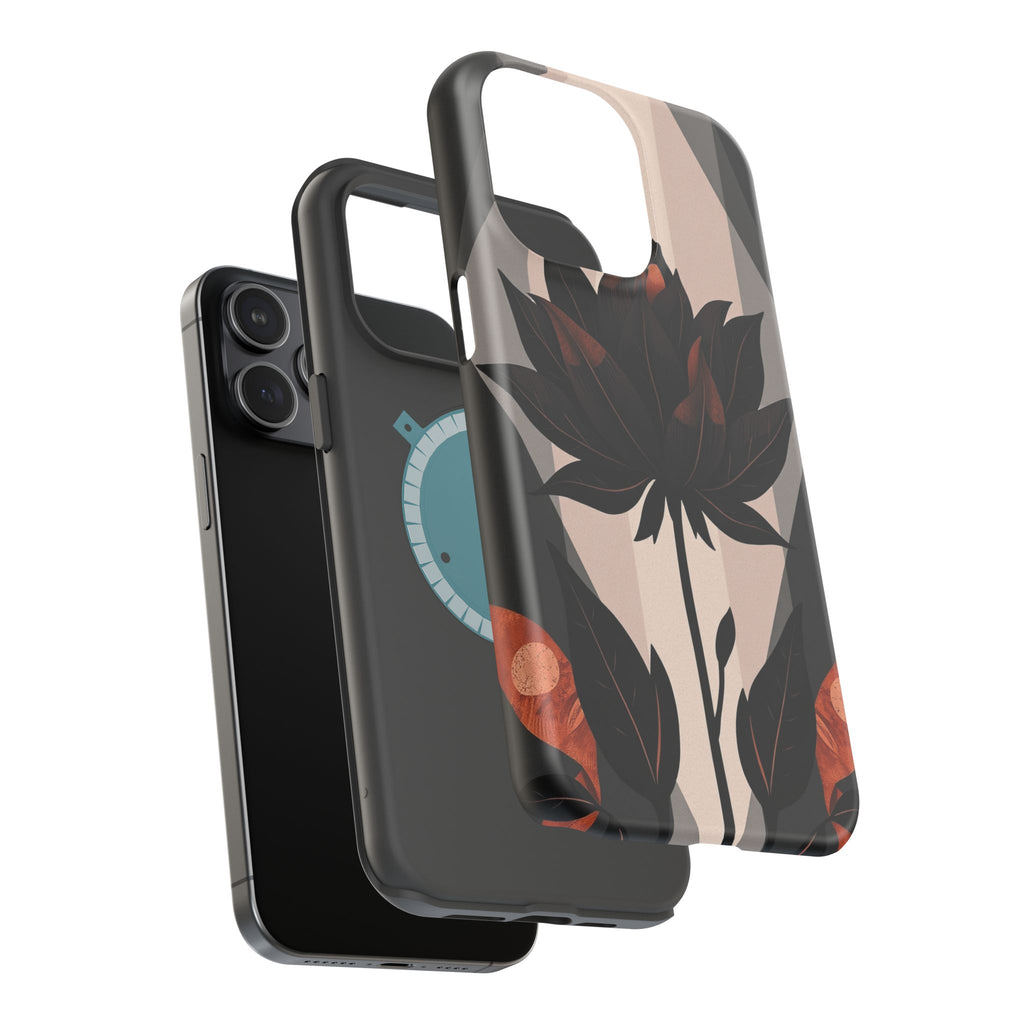 iPhone Charcoal And Copper Floral Silhouette Slim iPhone Everyday · iPhone Case
