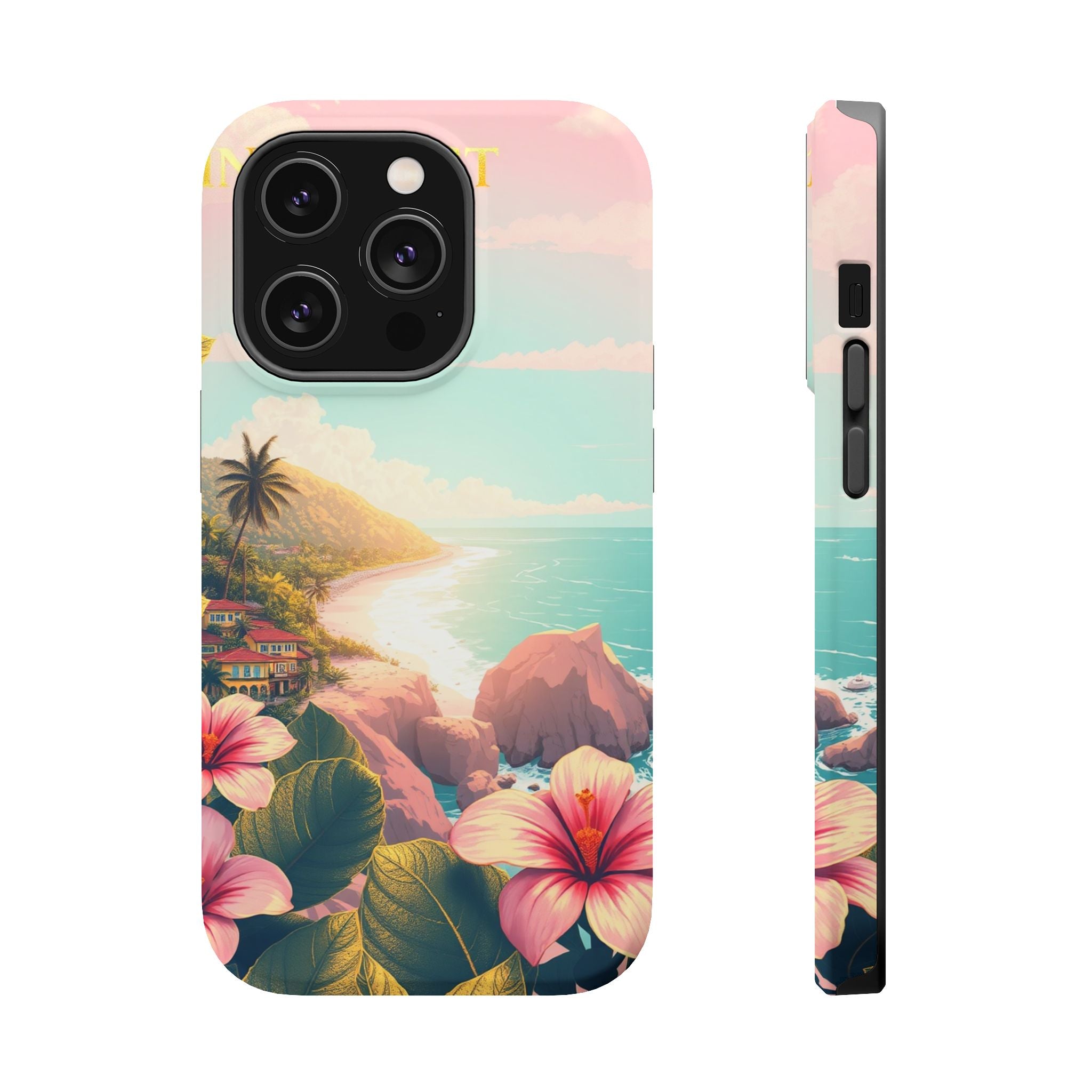 iPhone Mint And Blush Hibiscus Coast Slim Everyday iPhone 14 Designer · iPhone C