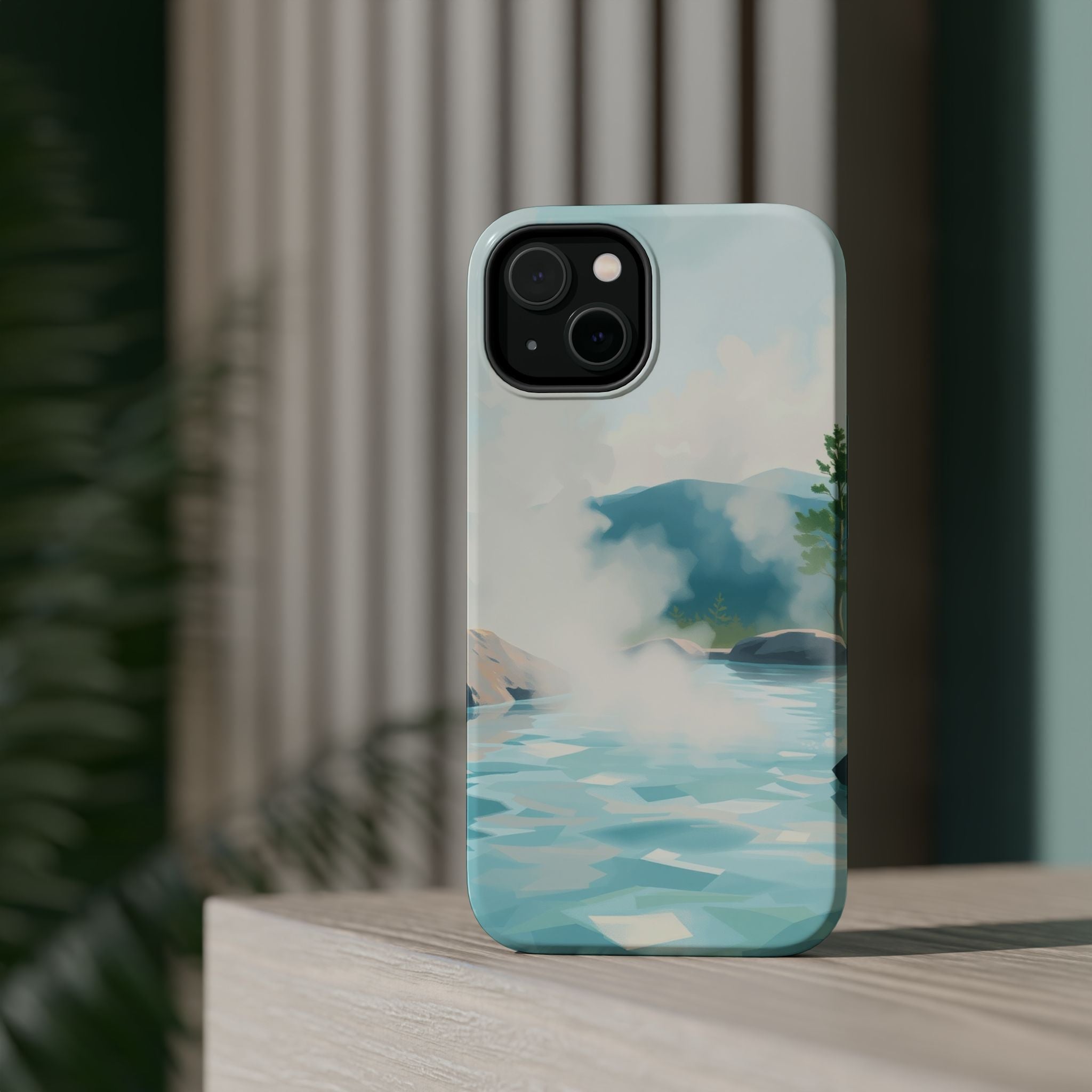 iPhone Mint And Blush Hot Spring Steam Slim Everyday Designer Case · iPhone Case