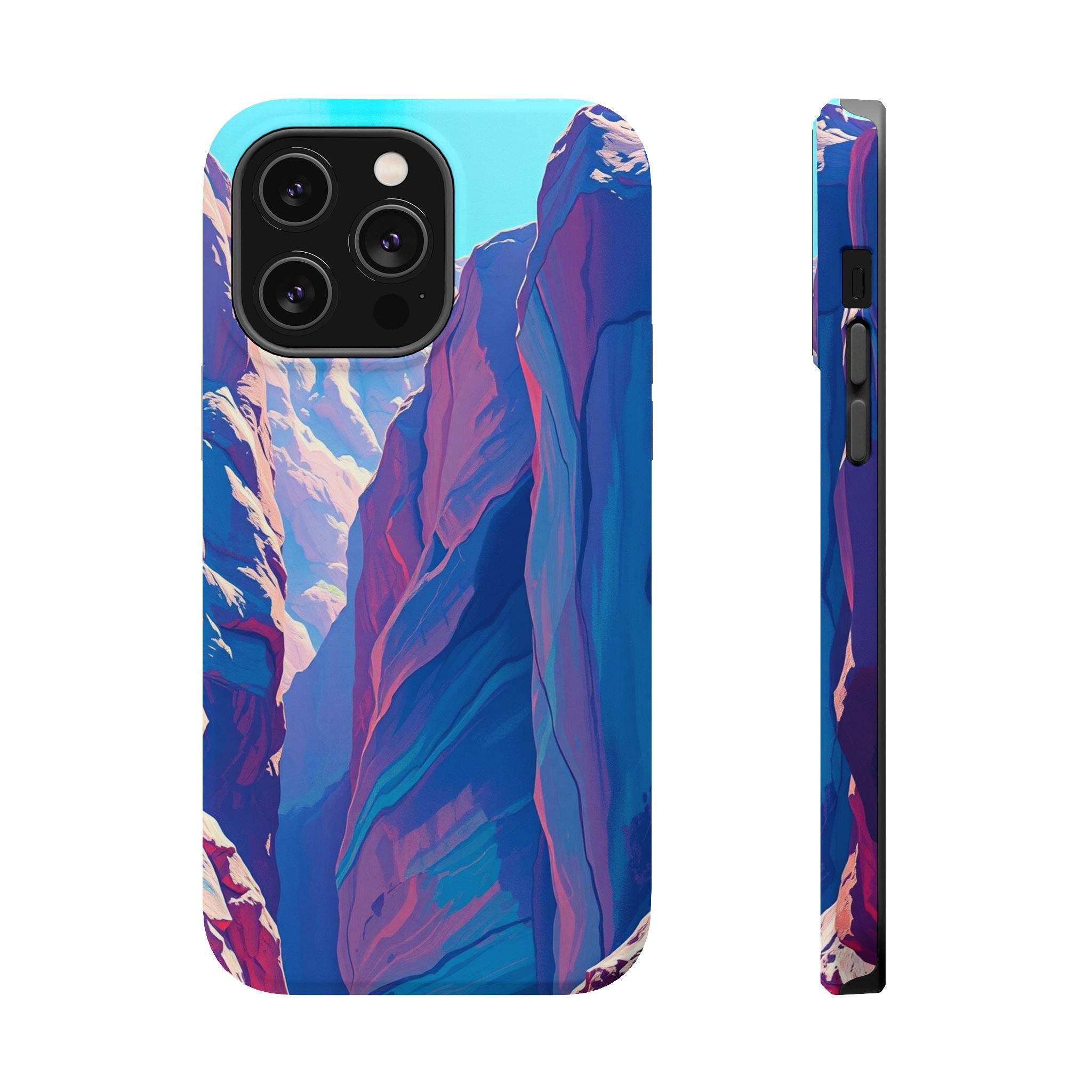 iPhone Cyan And Magenta Canyon Wall Slim Everyday Designer Case · iPhone Case