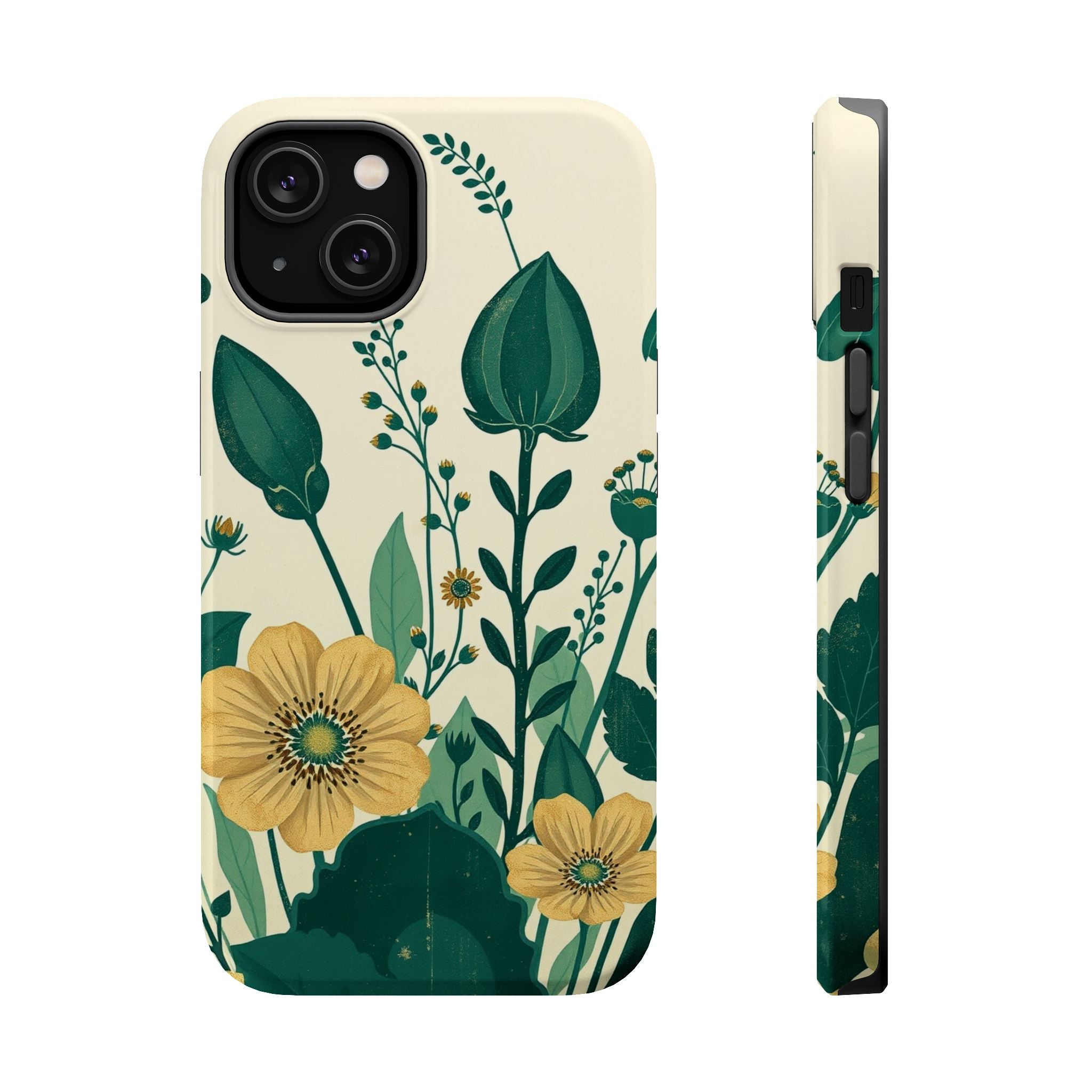 iPhone Emerald Green And Gold Pressed Botanicals Clean iPhone Minimal · iPhone C