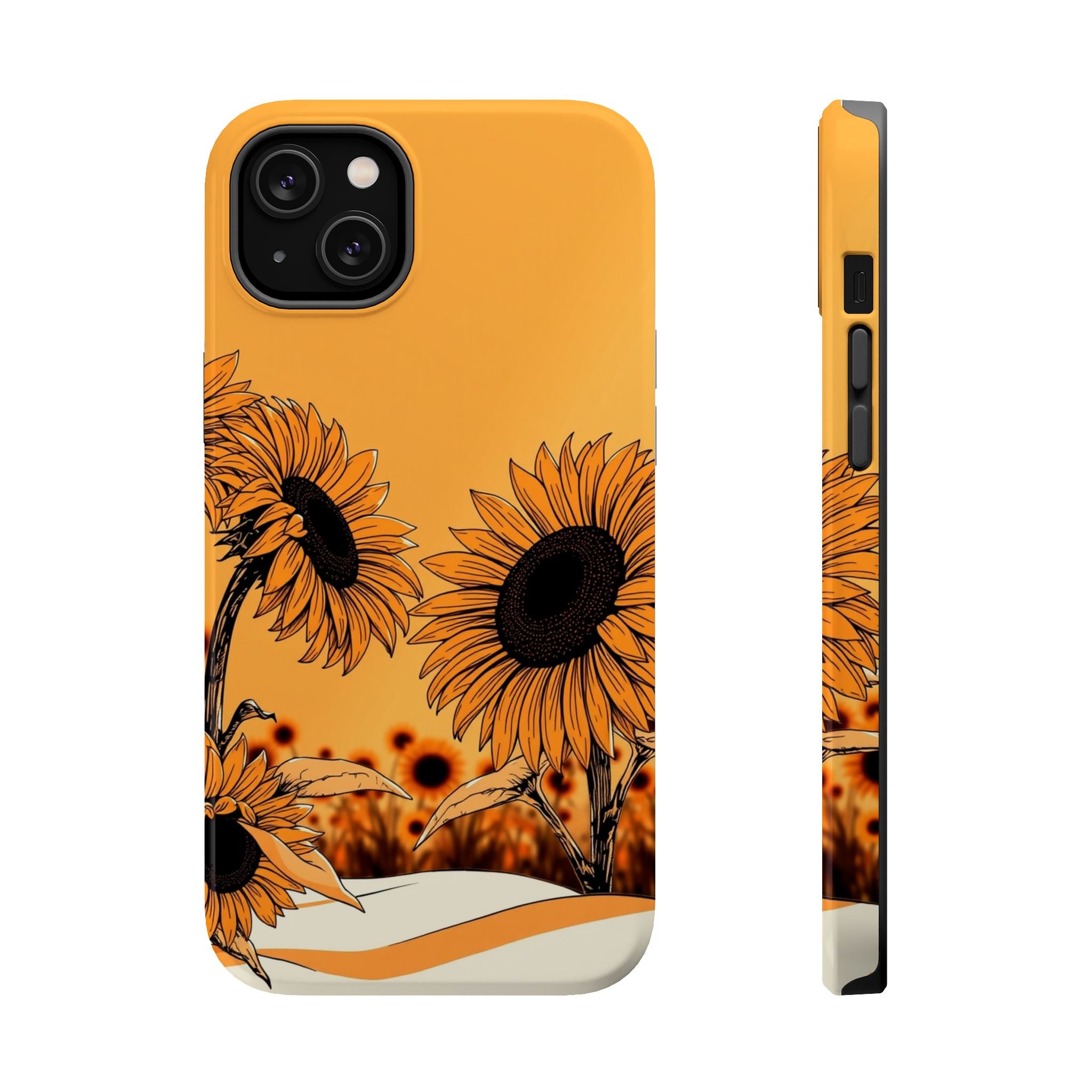 iPhone Burnt Orange And Sand Sunflower Pop Slim iPhone Everyday · iPhone Case