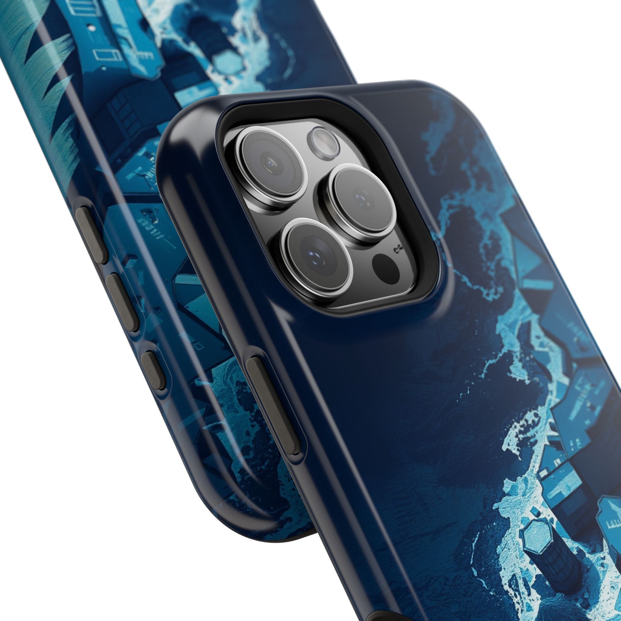 iPhone Midnight Blue And Silver Shoreline Aerial Clean iPhone Minimal · iPhone C