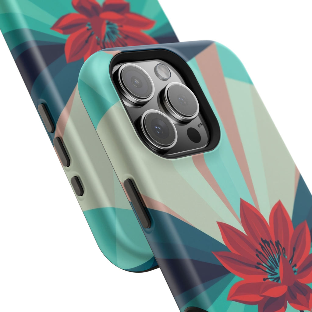 iPhone Teal And Coral Night Bloomer Slim Everyday Designer Case · iPhone Case