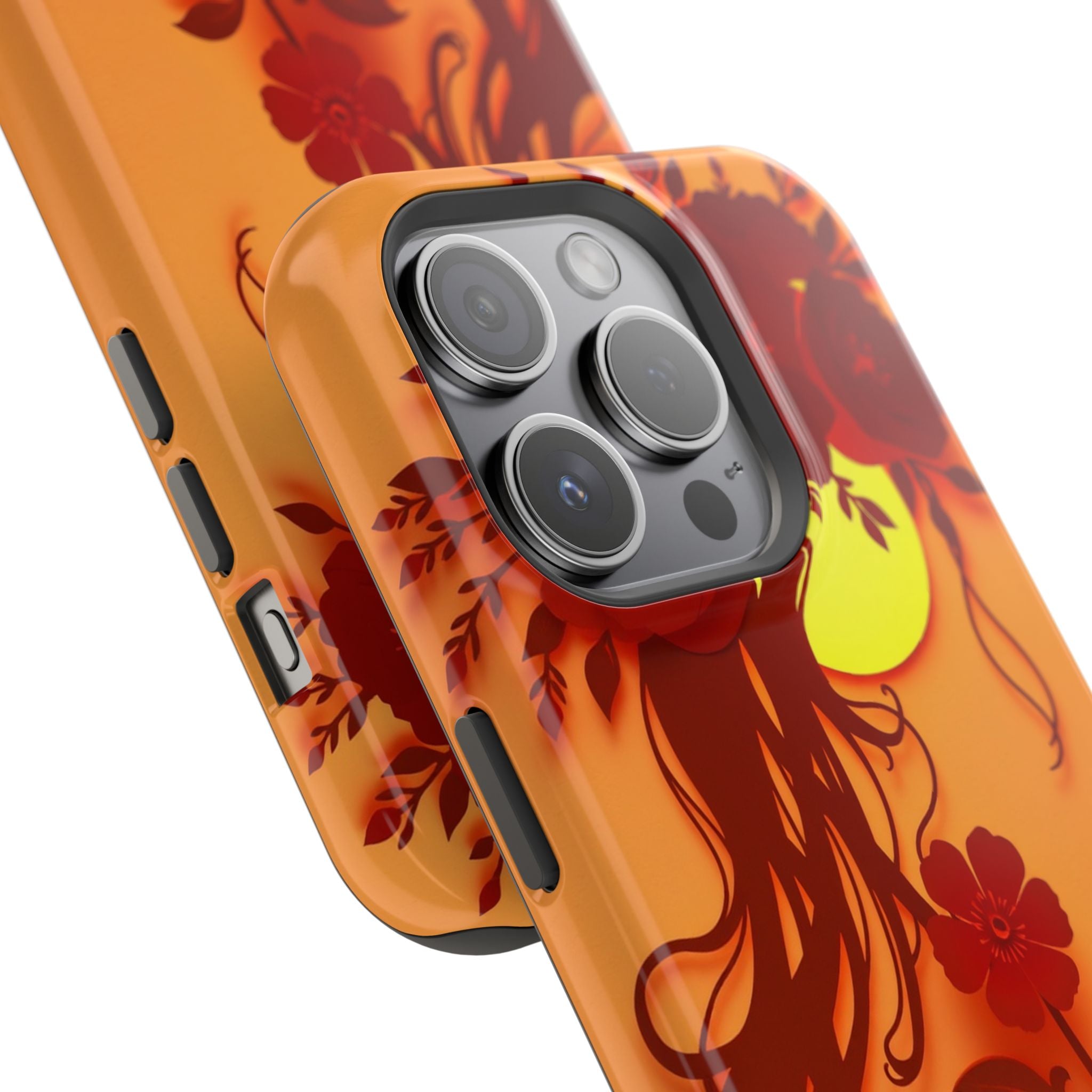 iPhone Sunset Amber And Peach Floral Crown Slim iPhone Everyday · iPhone Case