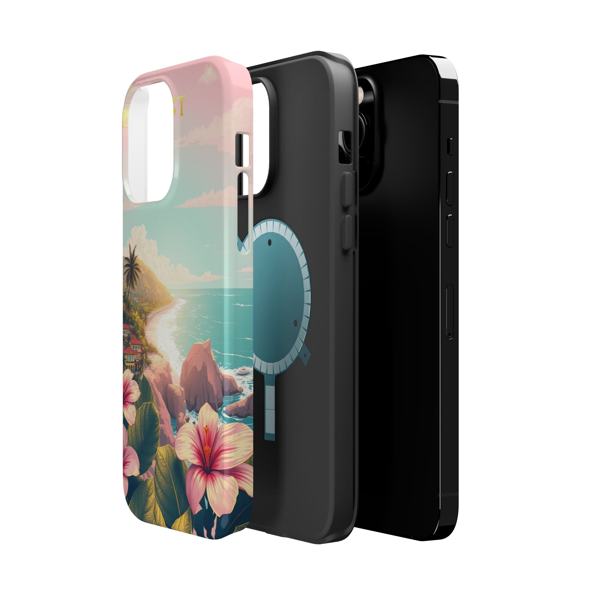 iPhone Mint And Blush Hibiscus Coast Slim Everyday iPhone 14 Designer · iPhone C
