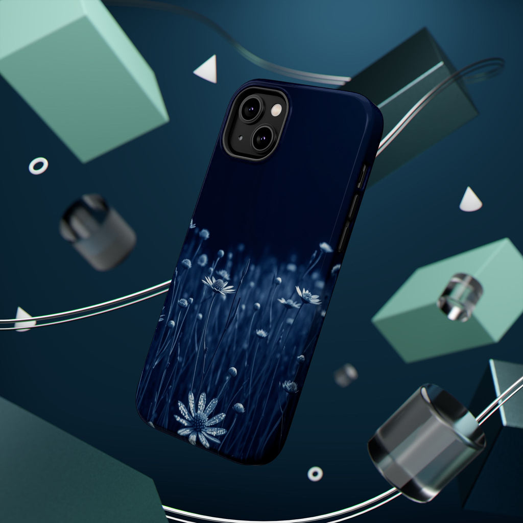 iPhone Midnight Blue And Silver Wildflower Field Clean iPhone Minimal · iPhone C
