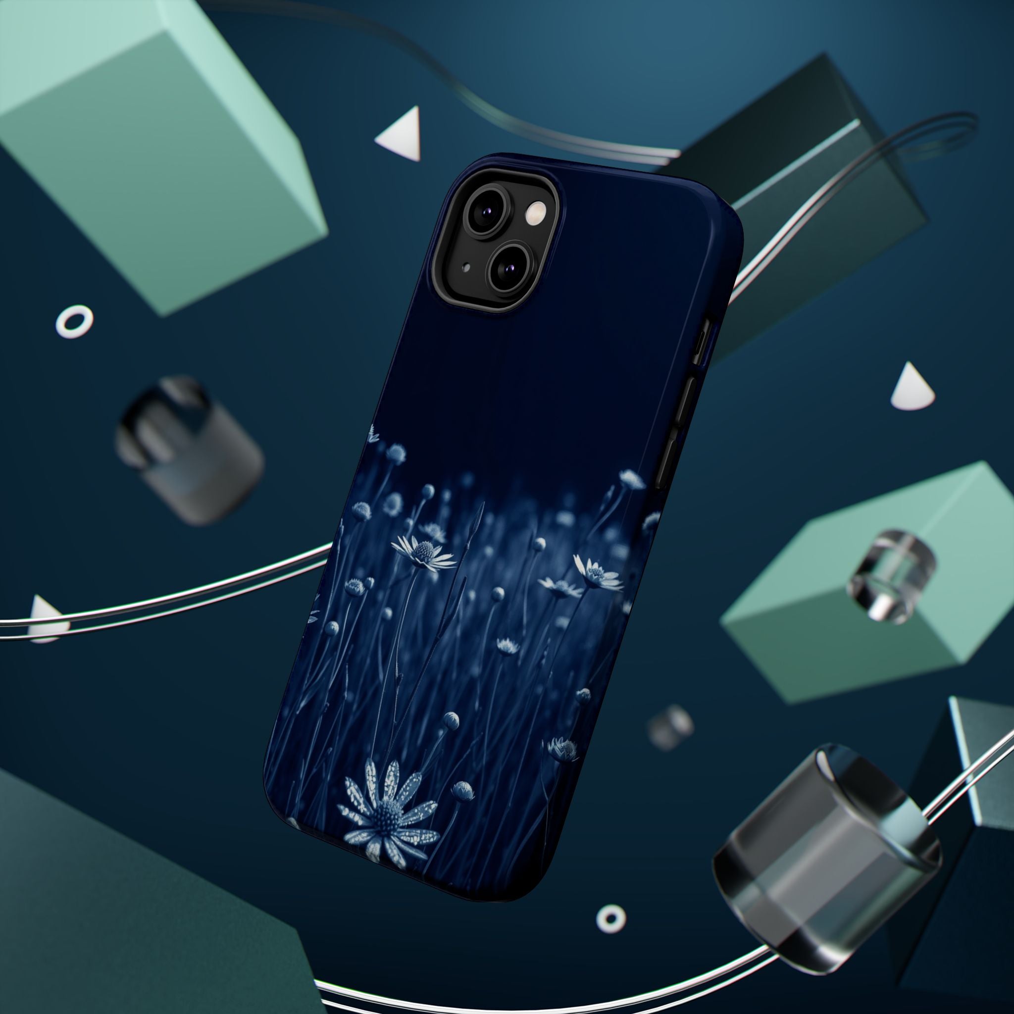 iPhone Midnight Blue And Silver Wildflower Field Clean iPhone Minimal · iPhone C