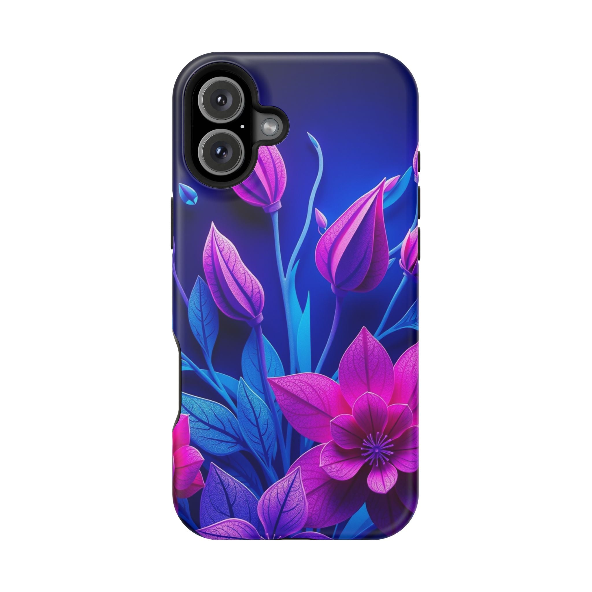 iPhone Neon Floral Paper Cut Art Bold Modern Everyday Snap Case · iPhone Case
