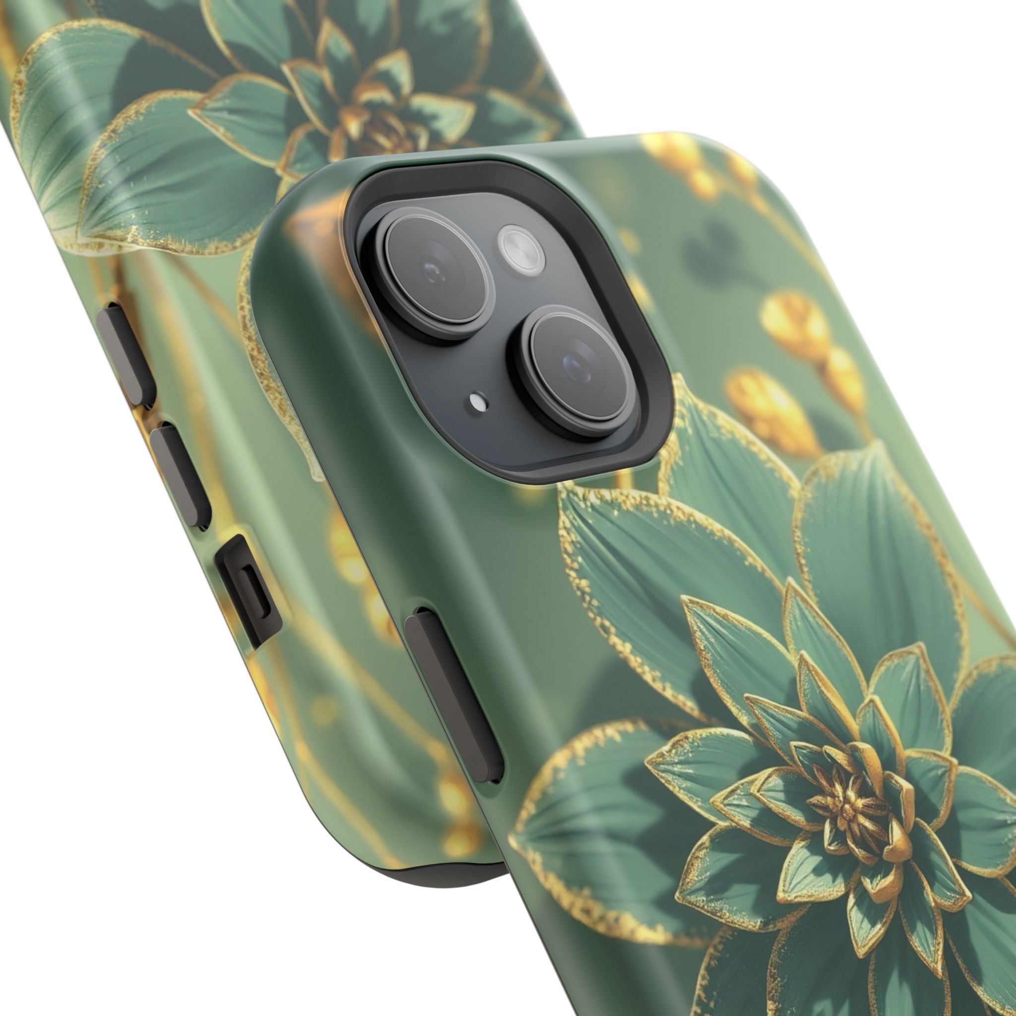 iPhone Floral Gold Foil Pixel Art -Bit Slim Everyday Designer Case · iPhone Case