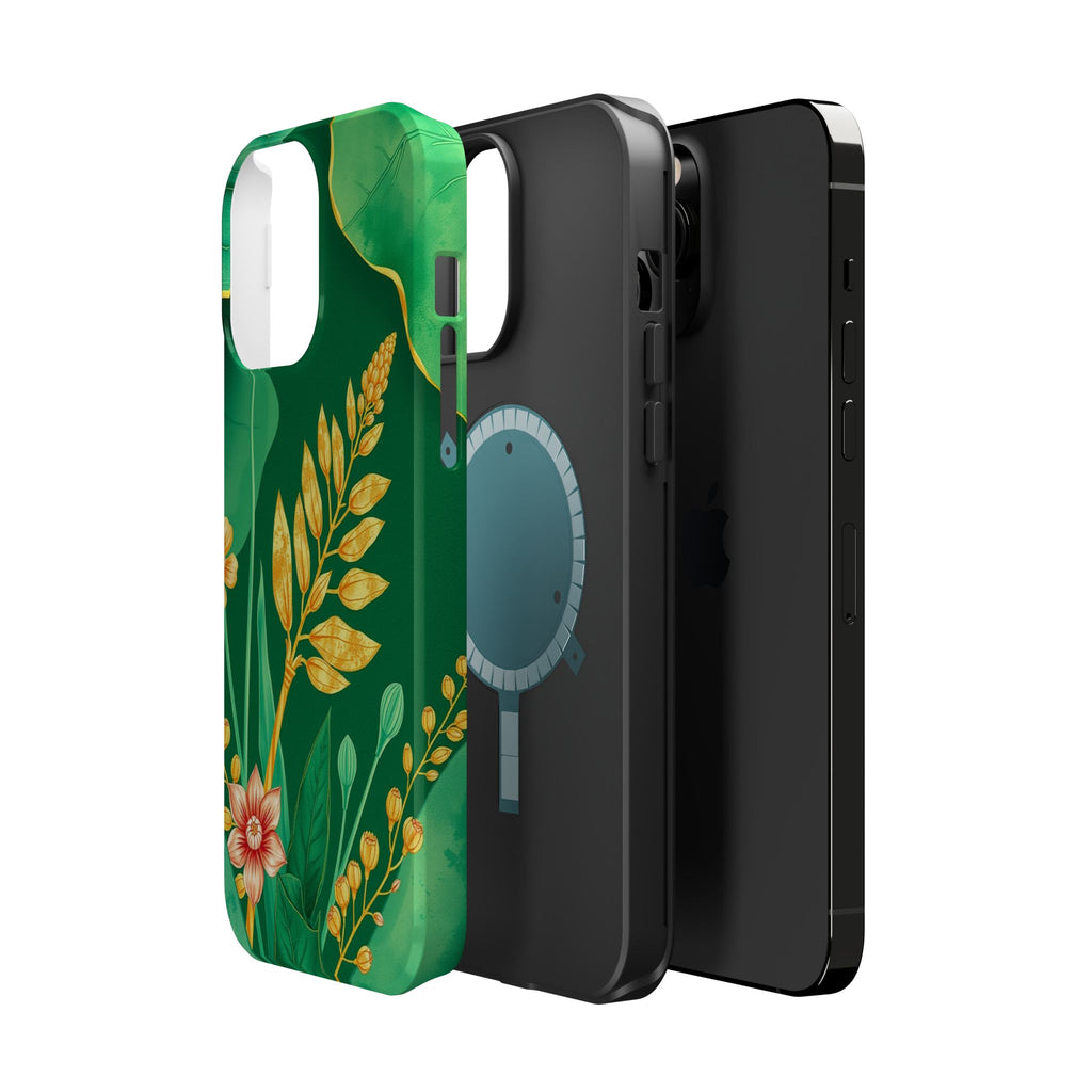 iPhone Emerald Green And Gold Botanical Illustration Ga Slim Snap Case · iPhone
