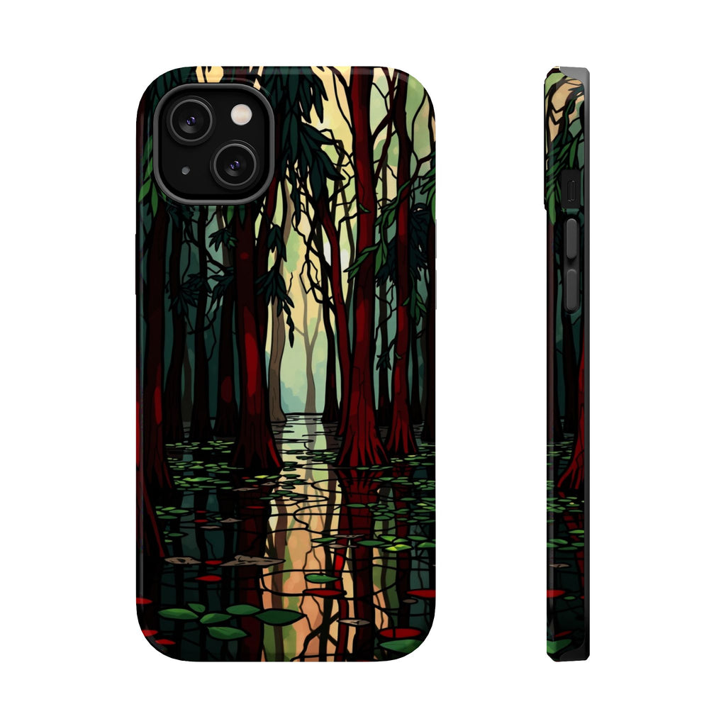 iPhone Black And Crimson Cypress Swamp Slim Everyday Designer Case · iPhone Case