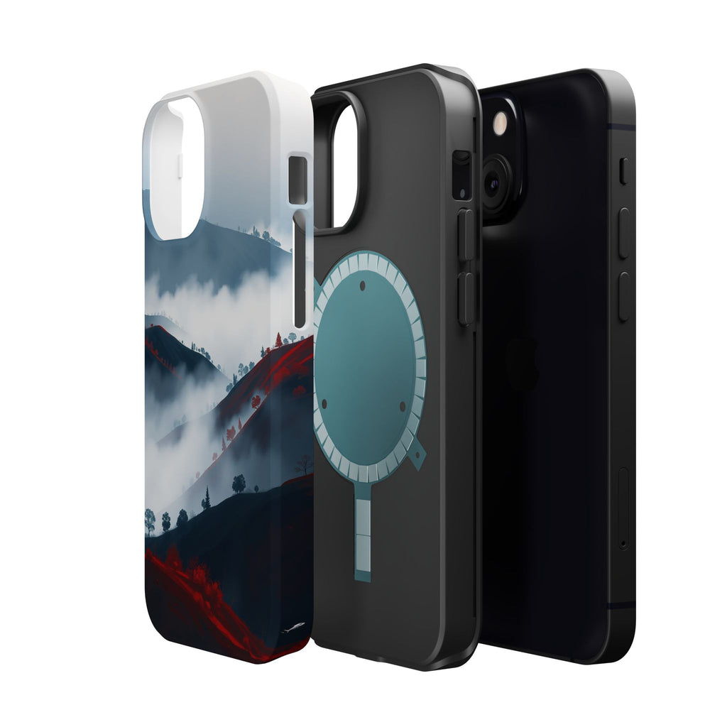 iPhone Black And Crimson Fog Rolling Over Hills Soft iPhone Finish · iPhone Case