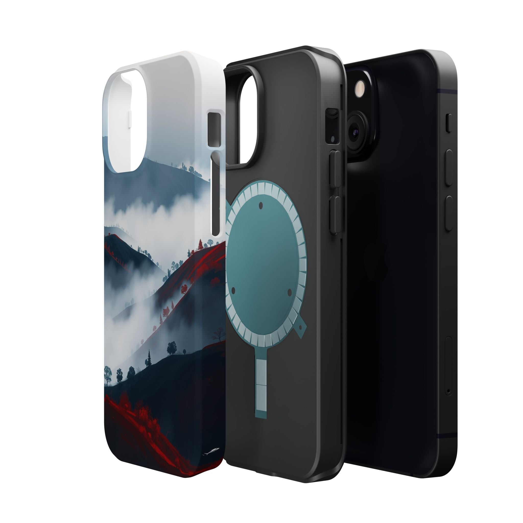 iPhone Black And Crimson Fog Rolling Over Hills Soft iPhone Finish · iPhone Case