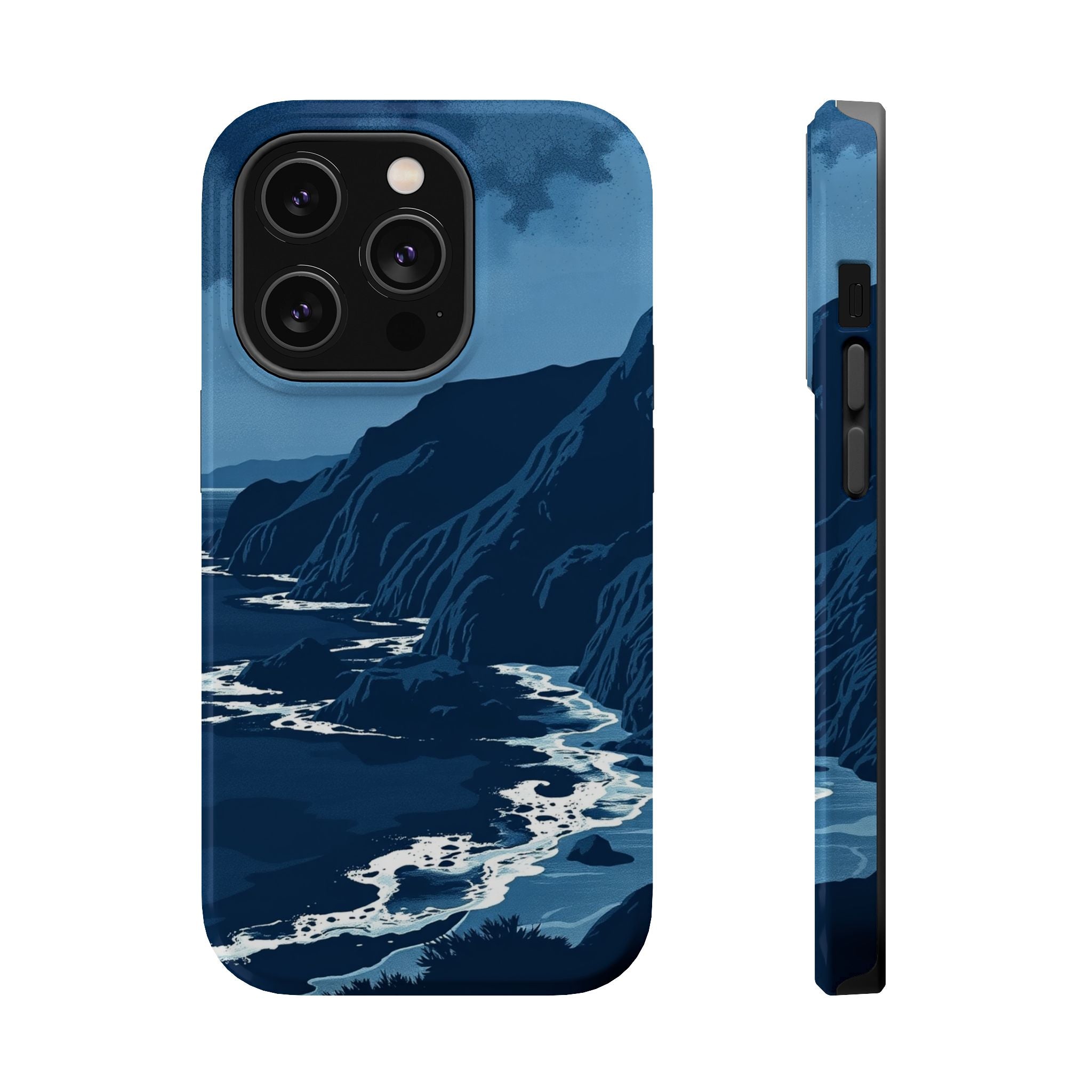 iPhone Midnight Blue And Silver Hibiscus Coast Carry Case Slim Snap Case · iPhon